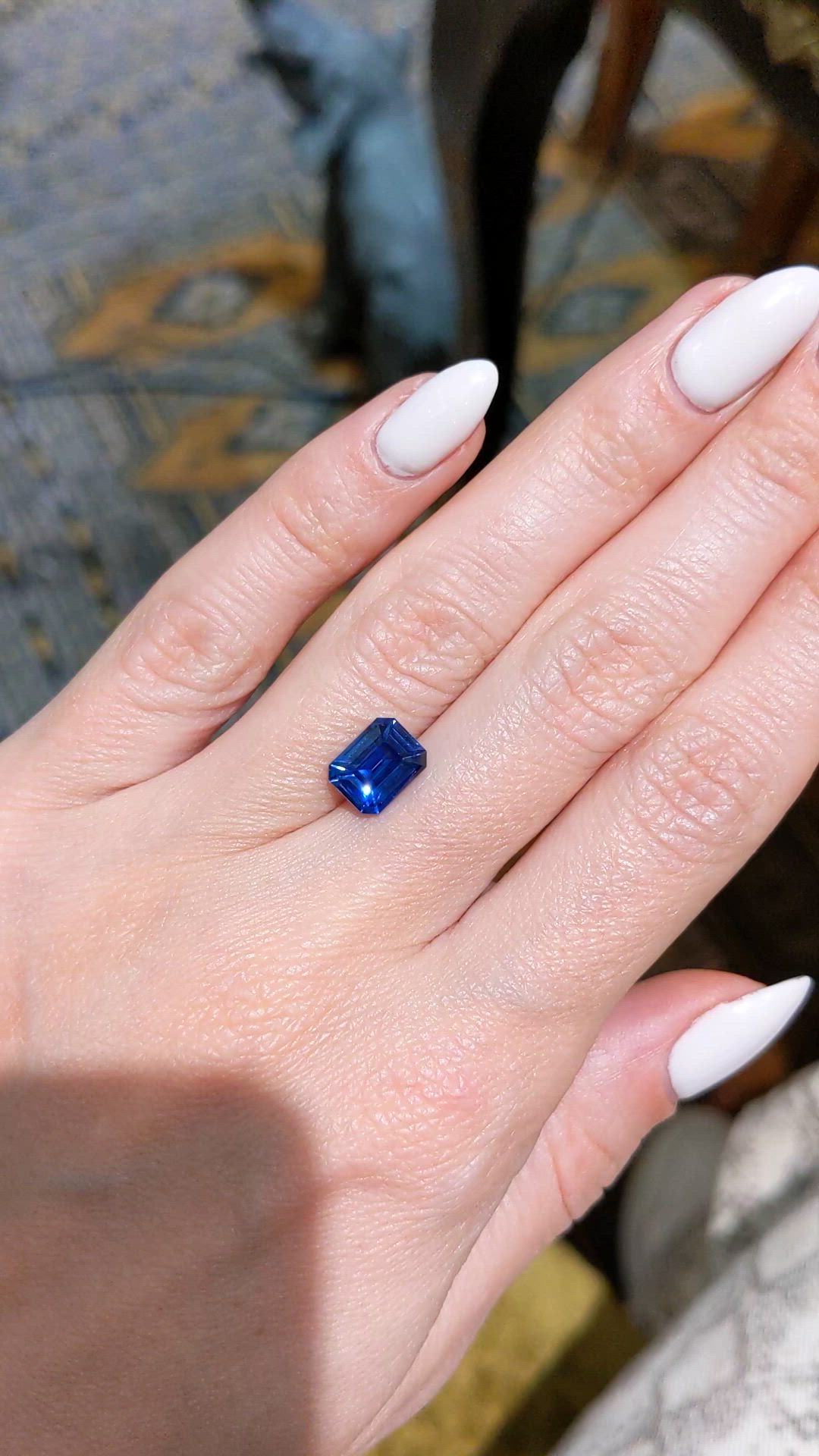 3.05 Ct. Blue Sapphire from Ceylon (Sri Lanka) Size Video