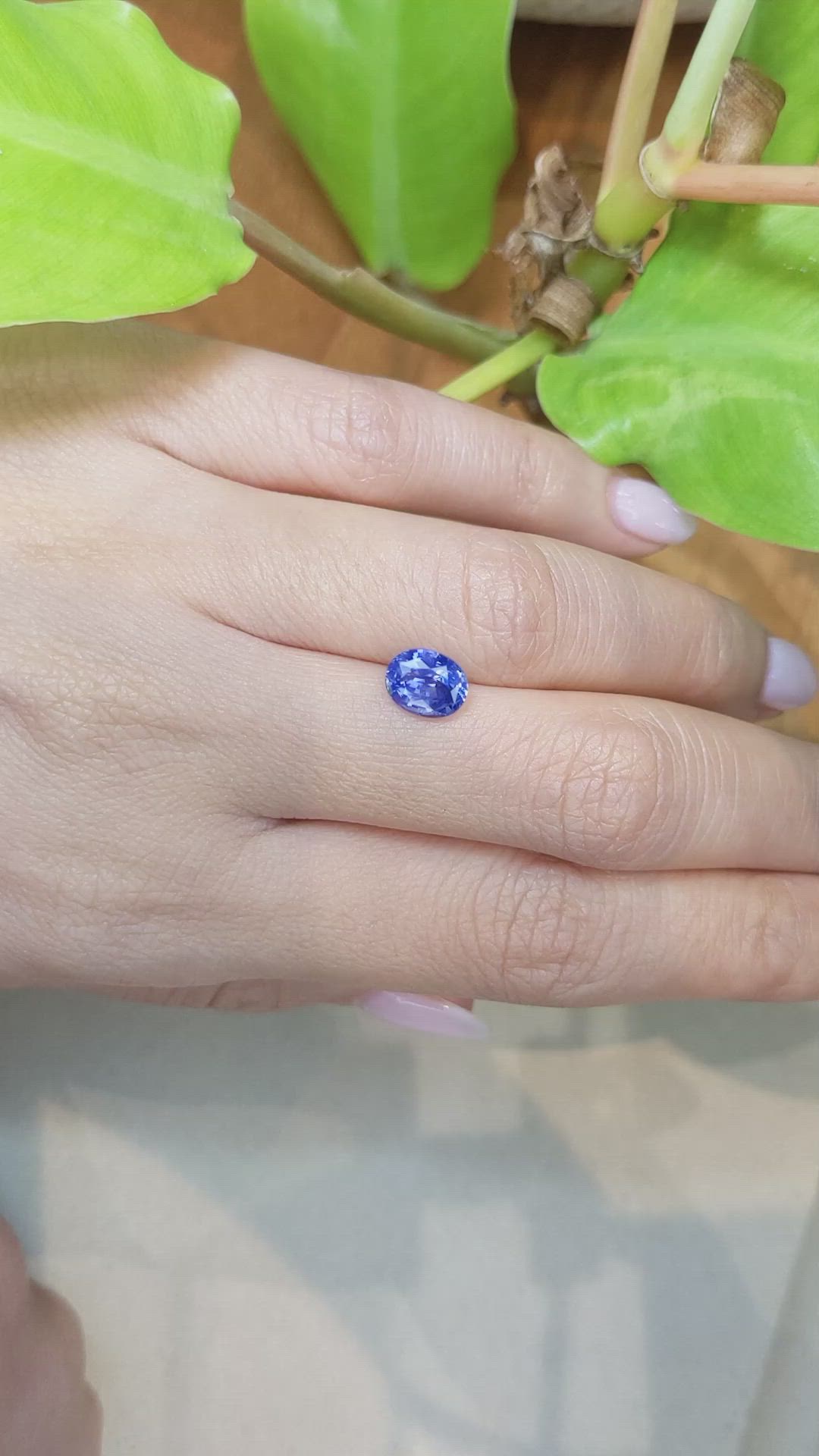 2.16 Ct. Blue Sapphire from Ceylon (Sri Lanka) Size Video