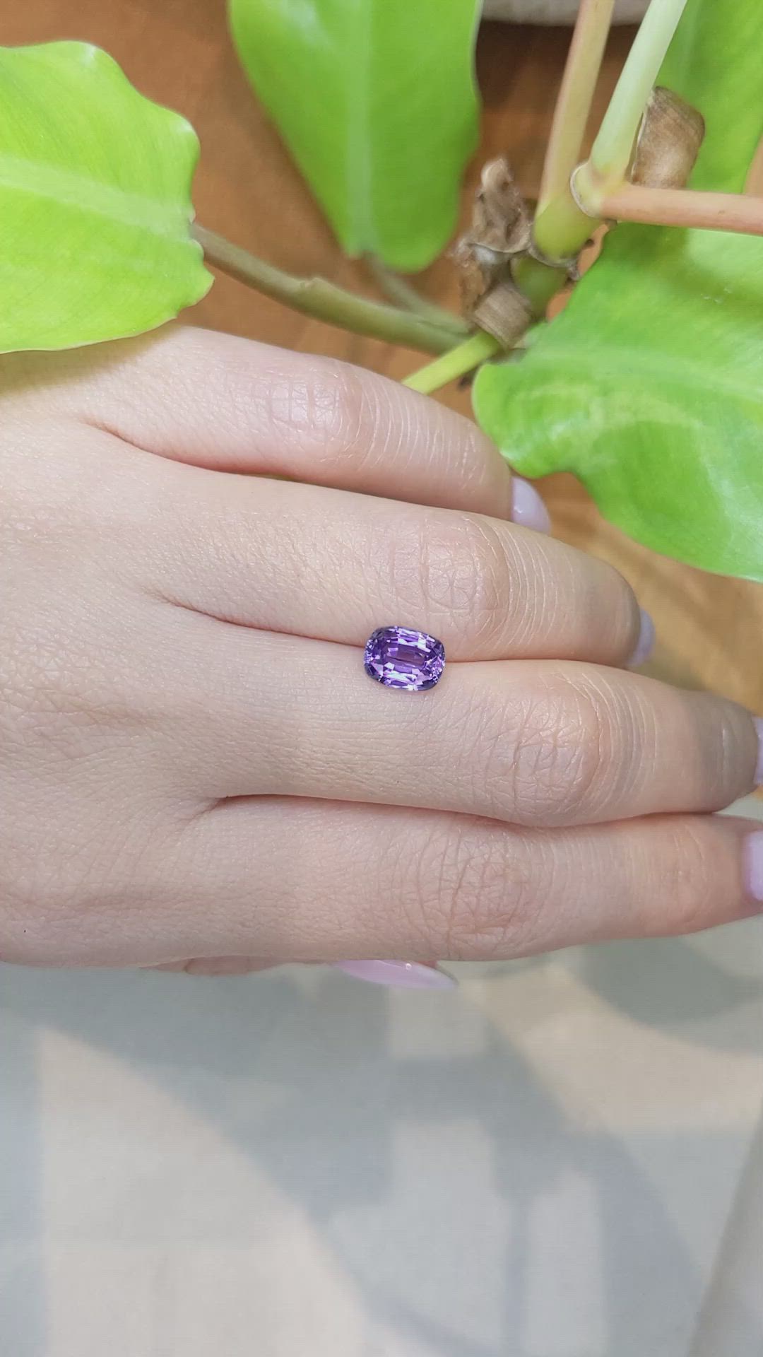 1.76 Ct. Purple Sapphire from Ceylon (Sri Lanka) Size Video