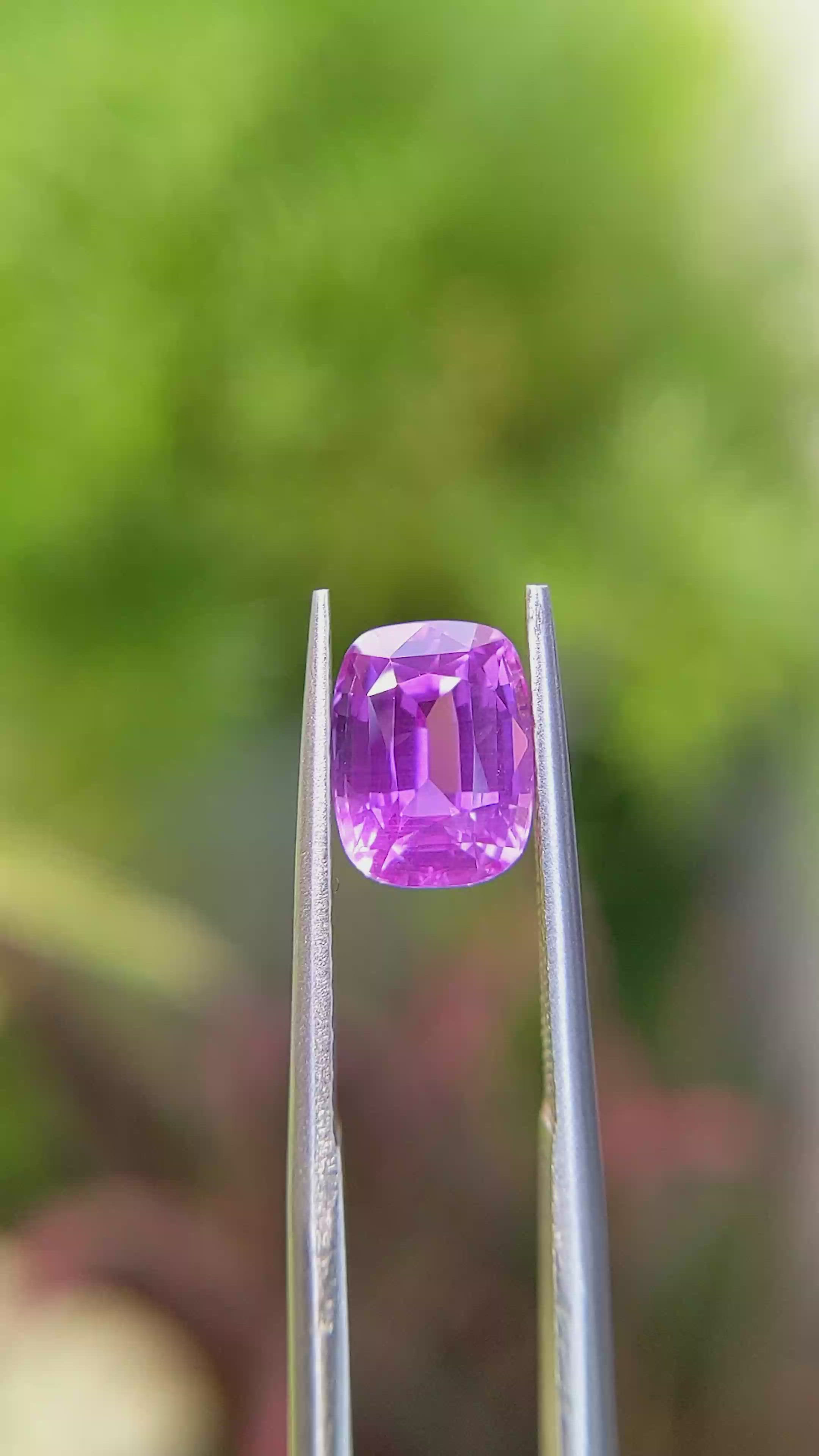 3.02 Ct. Pinkish Purple Sapphire from Madagascar Size Video