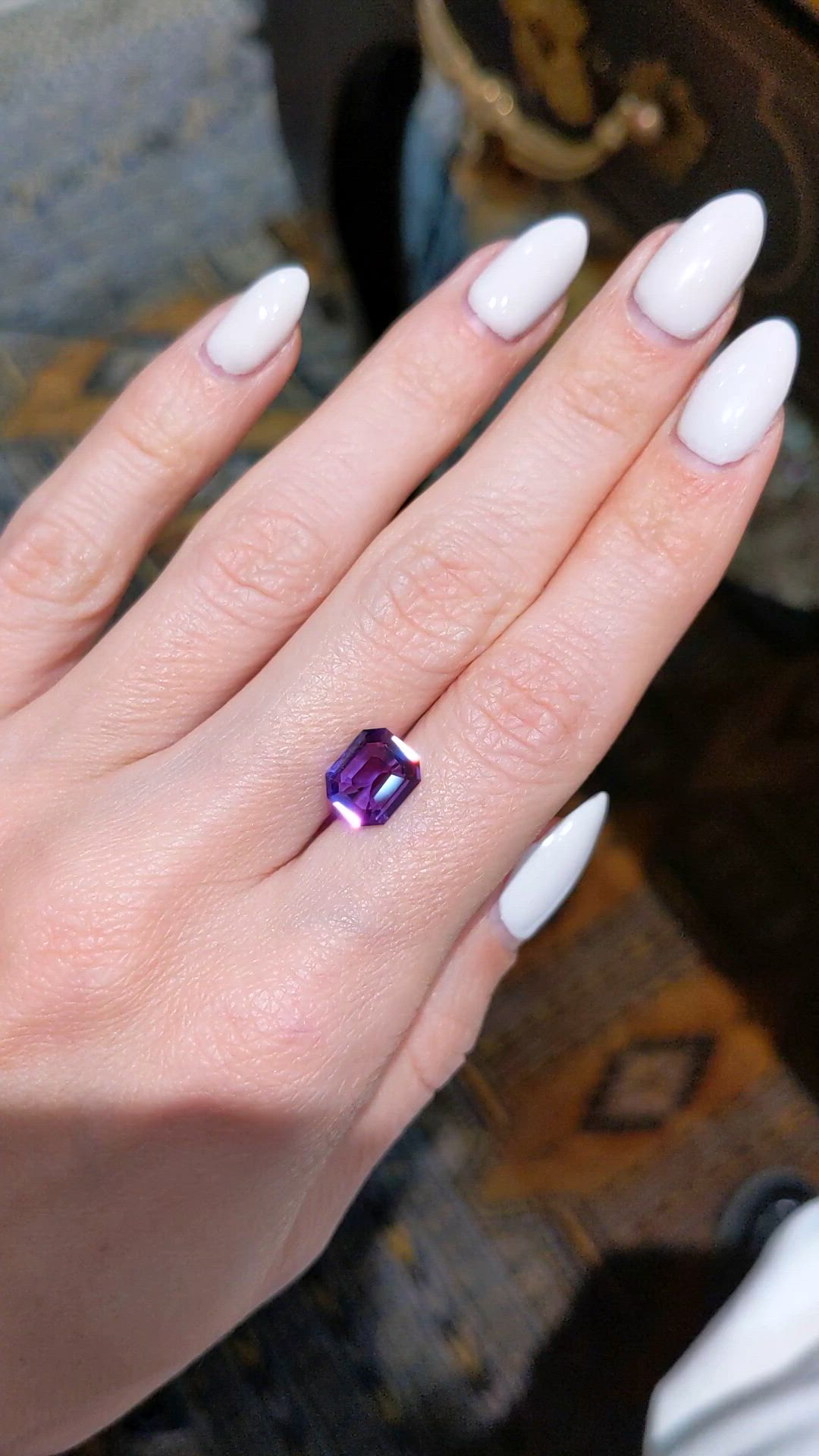 2.63 Ct. Purple Sapphire from Ceylon (Sri Lanka) Size Video