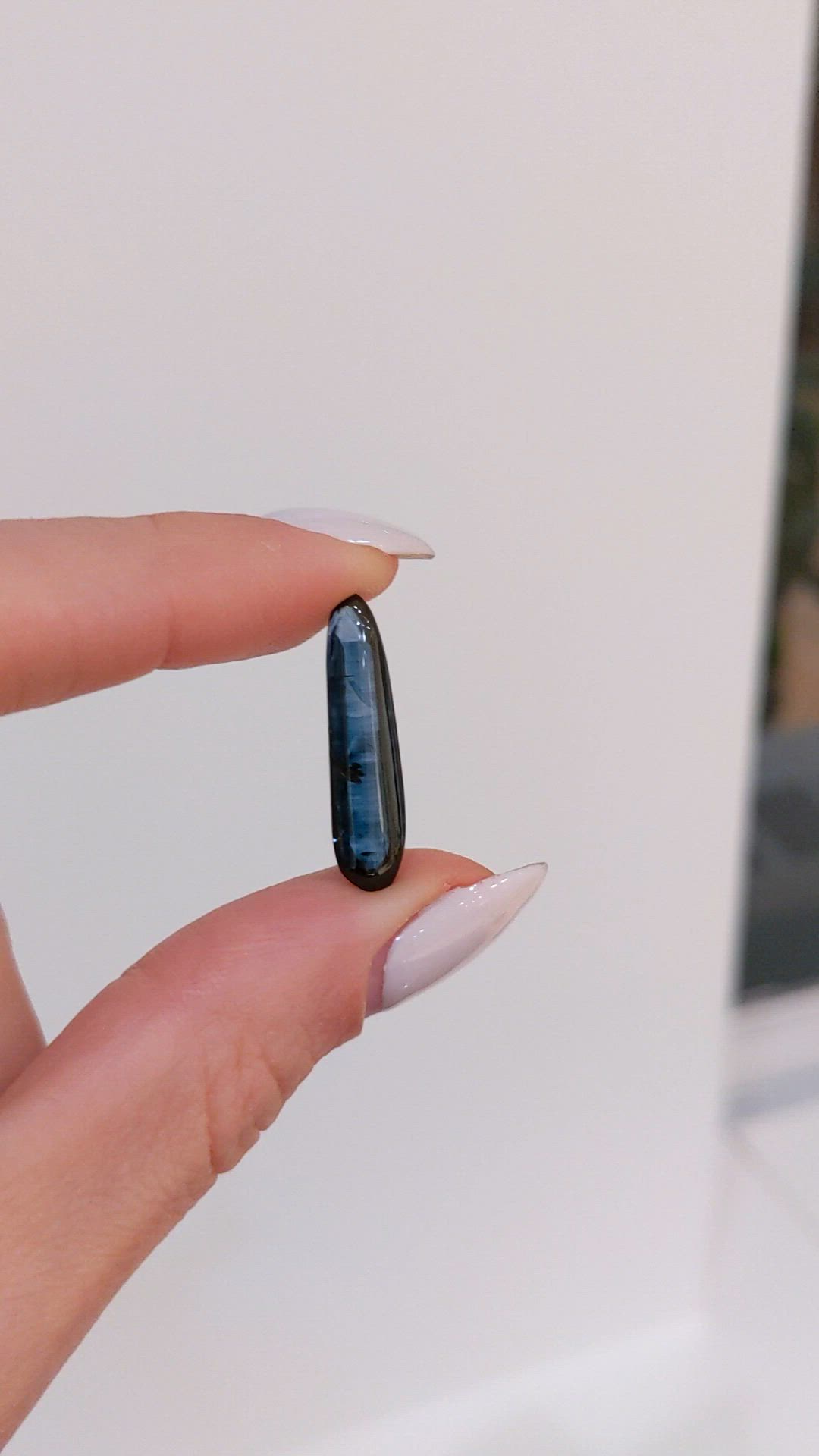 7.79 Ct. Greenish Blue Cabochon Sapphire from Ceylon (Sri Lanka) Size Video