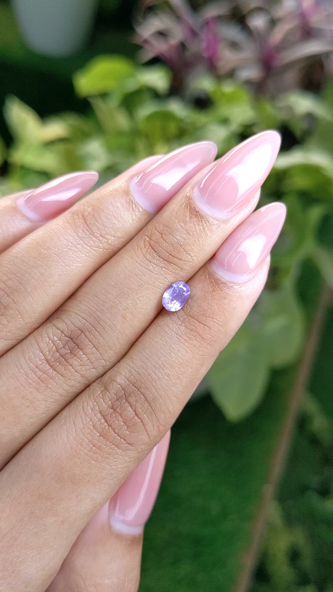 0.74 Ct. Pinkish Purple Sapphire from Ceylon (Sri Lanka) Size Video