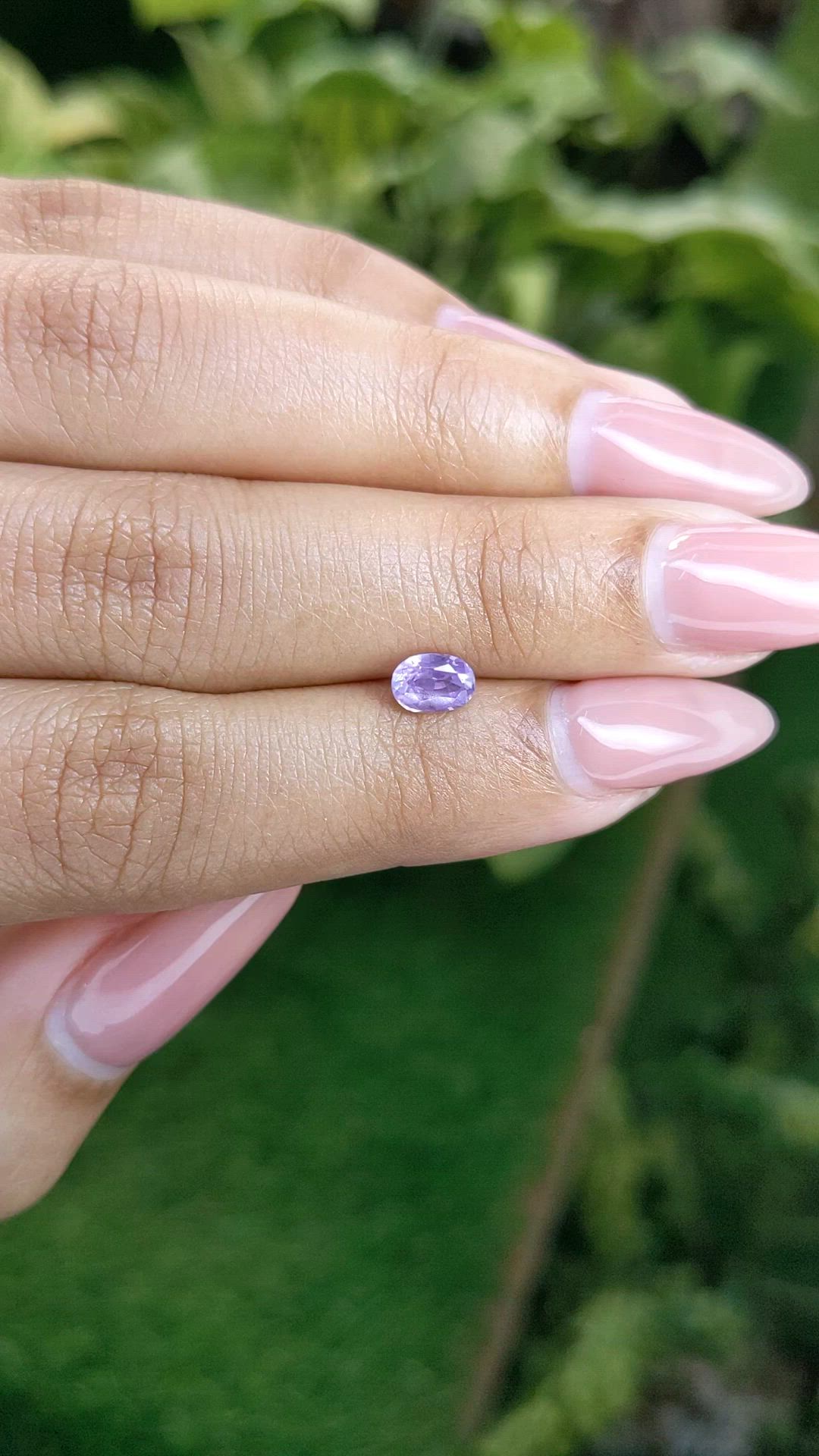 0.74 Ct. Pinkish Purple Sapphire from Ceylon (Sri Lanka) Size Video