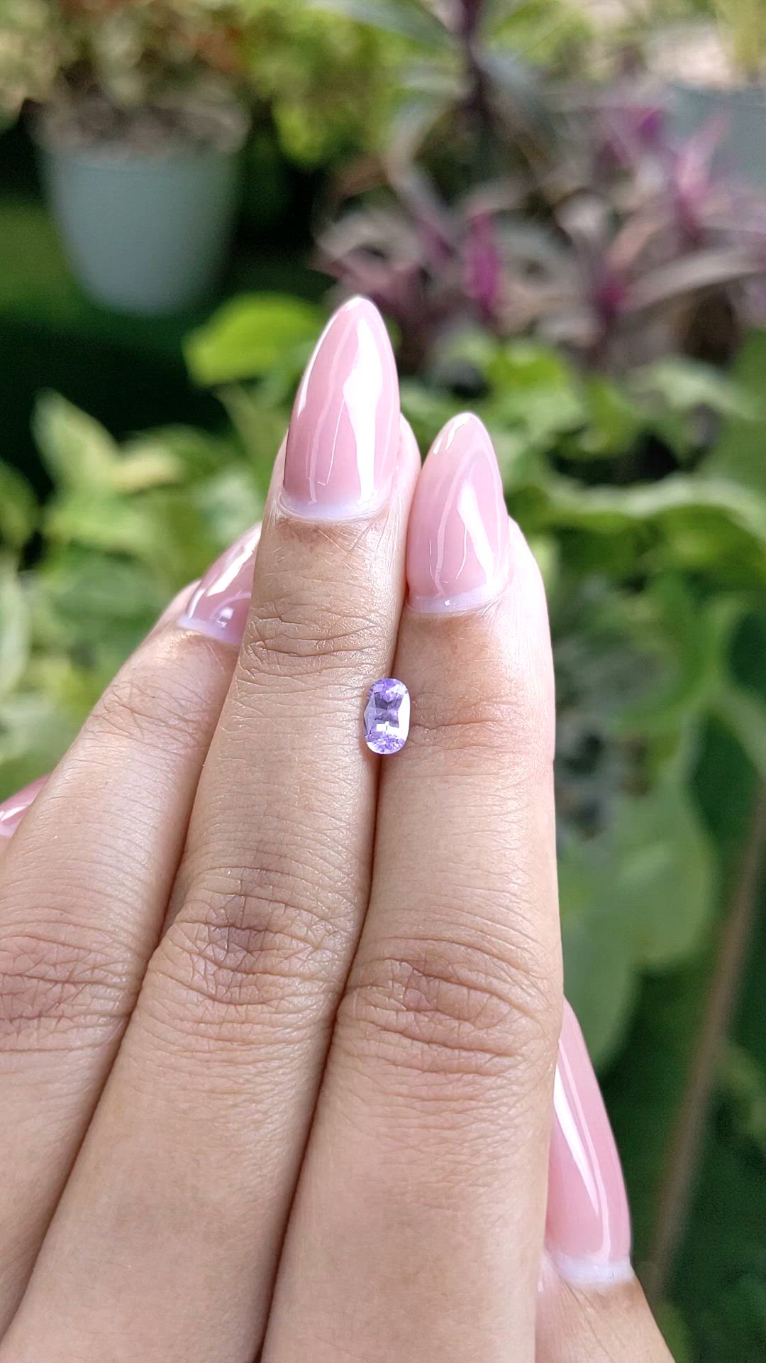0.66 Ct. Purple Sapphire from Ceylon (Sri Lanka) Size Video