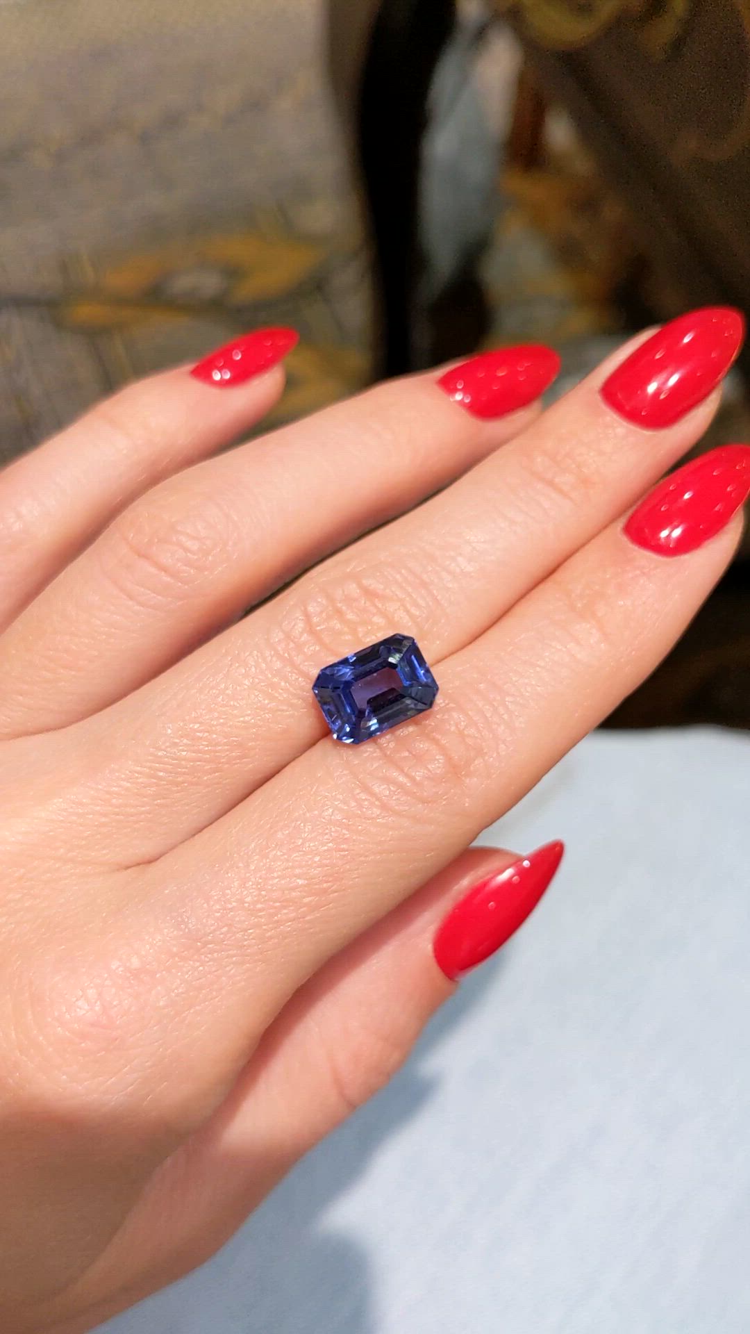 5.98 Ct. Sapphire from Ceylon (Sri Lanka) Size Video