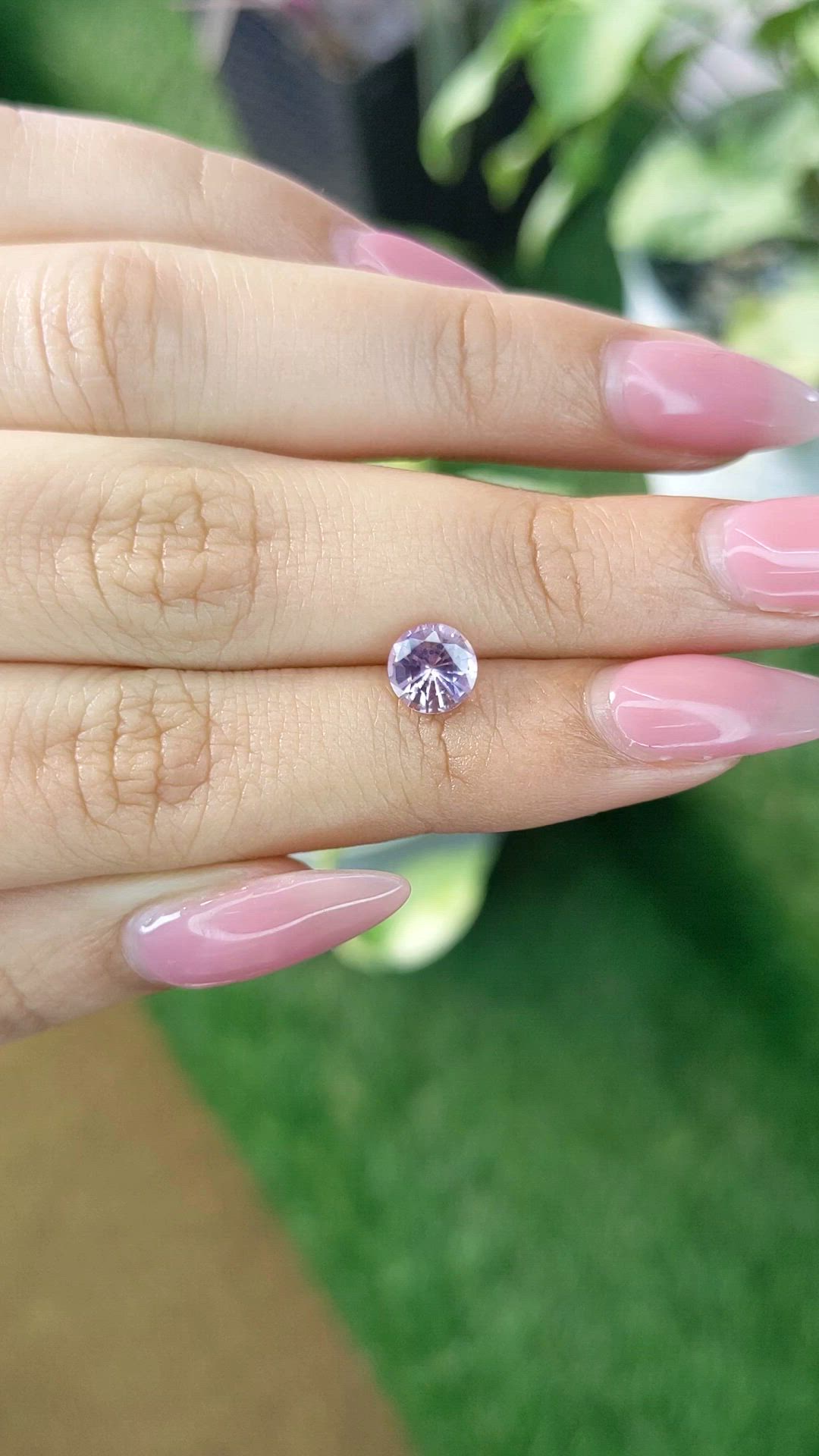 1.27 Ct. Pinkish Purple Sapphire from Ceylon (Sri Lanka) Size Video