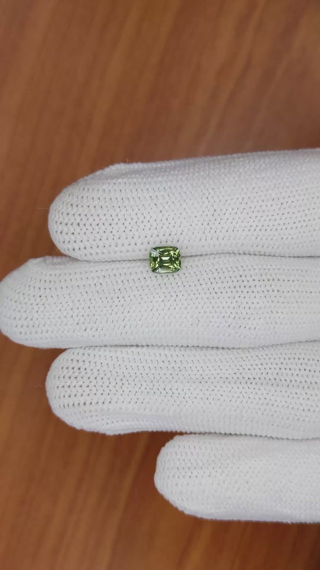 0.81 Ct. Yellowish Green Sapphire from Madagascar Size Video
