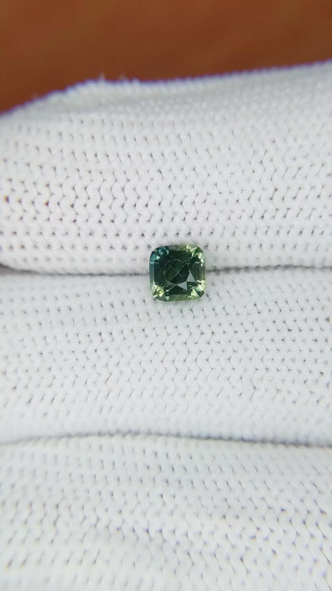 0.82 Ct. Bluish Green Sapphire from Madagascar Size Video