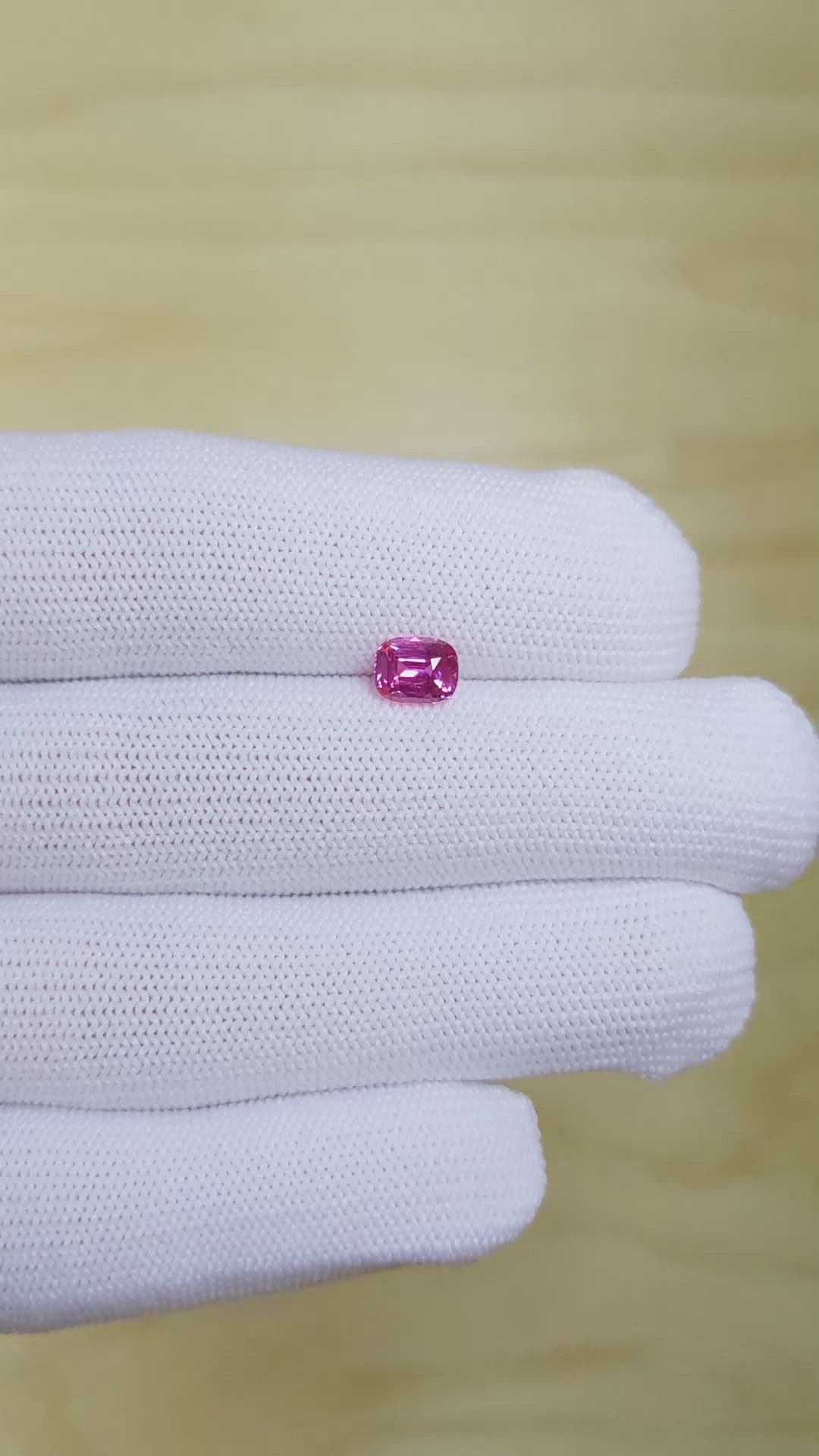 1.25 Ct. Pink Sapphire from Ceylon (Sri Lanka) Size Video