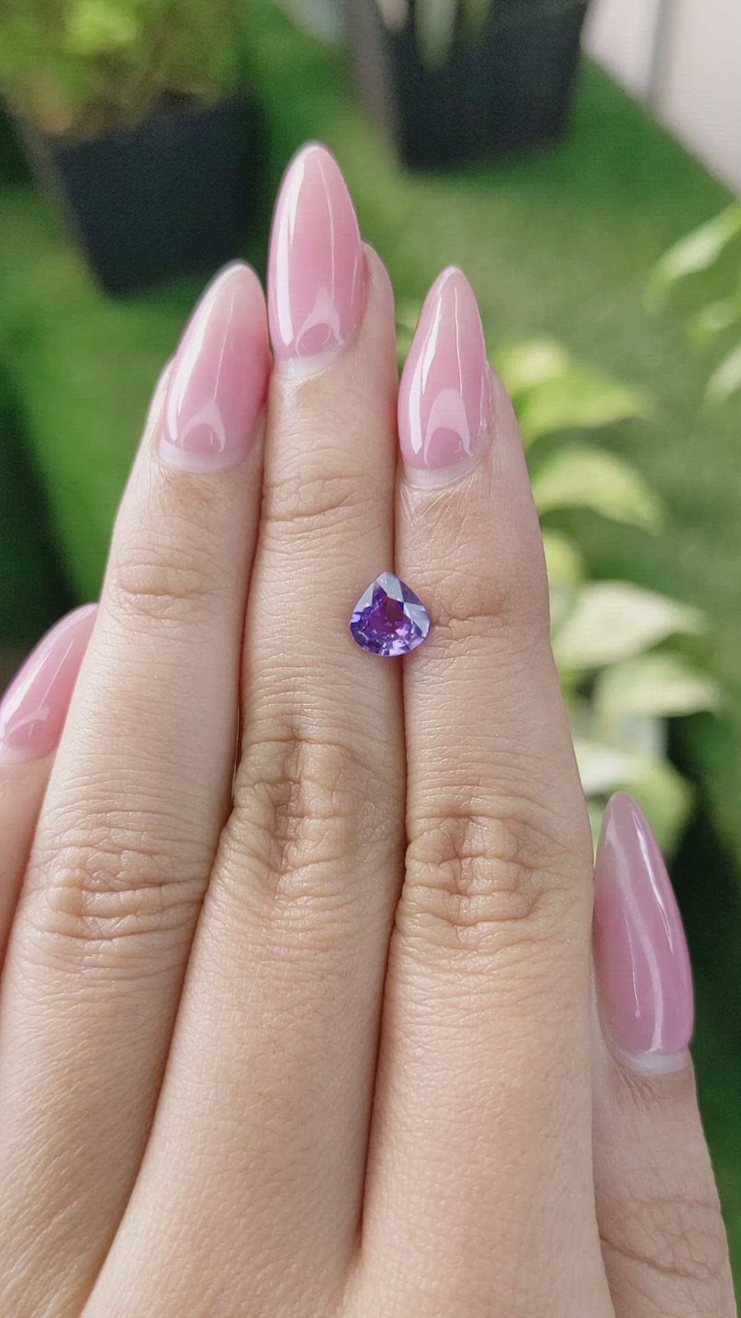 1.13 Ct. Purple Sapphire from Ceylon (Sri Lanka) Size Video