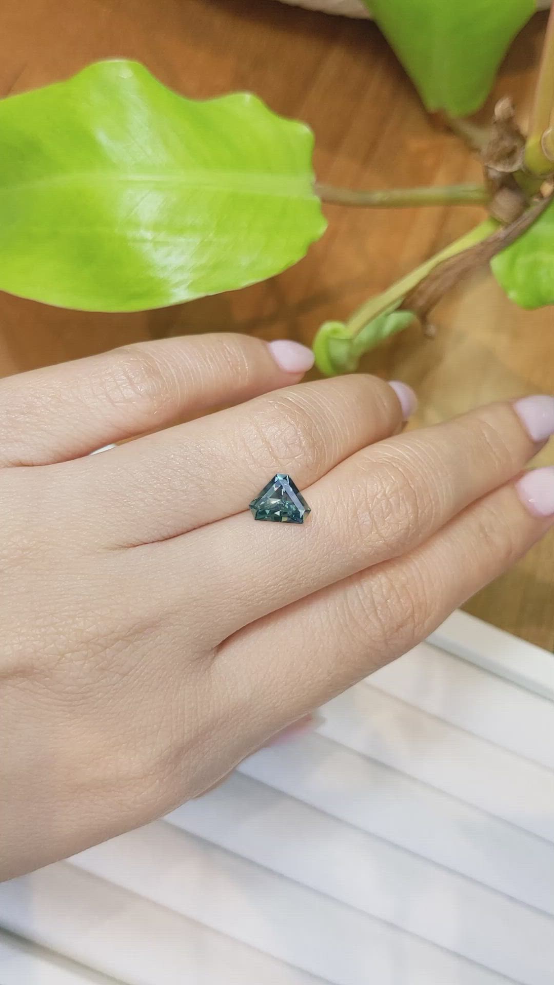 1.59 Ct. Bluish Green Sapphire from Ceylon (Sri Lanka) Size Video