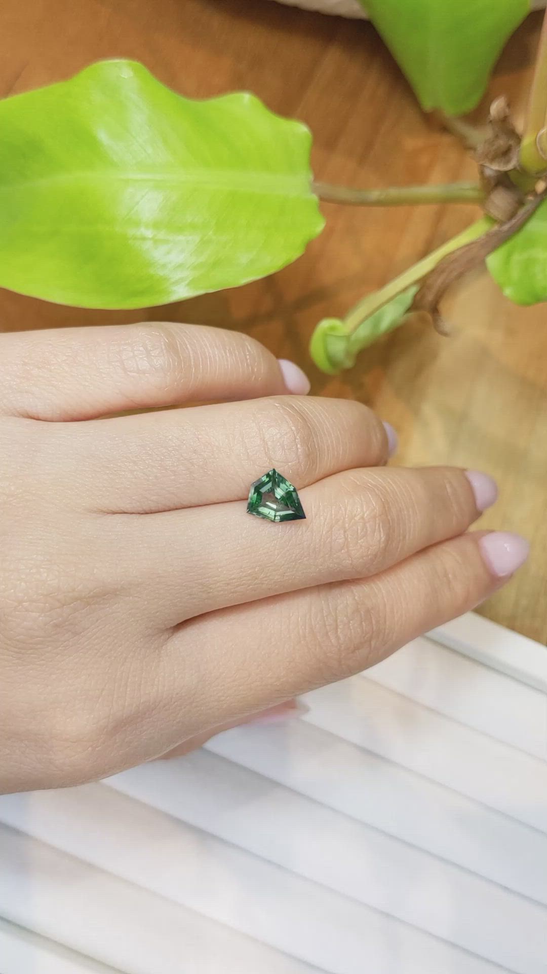 2.18 Ct. Bluish Green Sapphire from Ceylon (Sri Lanka) Size Video