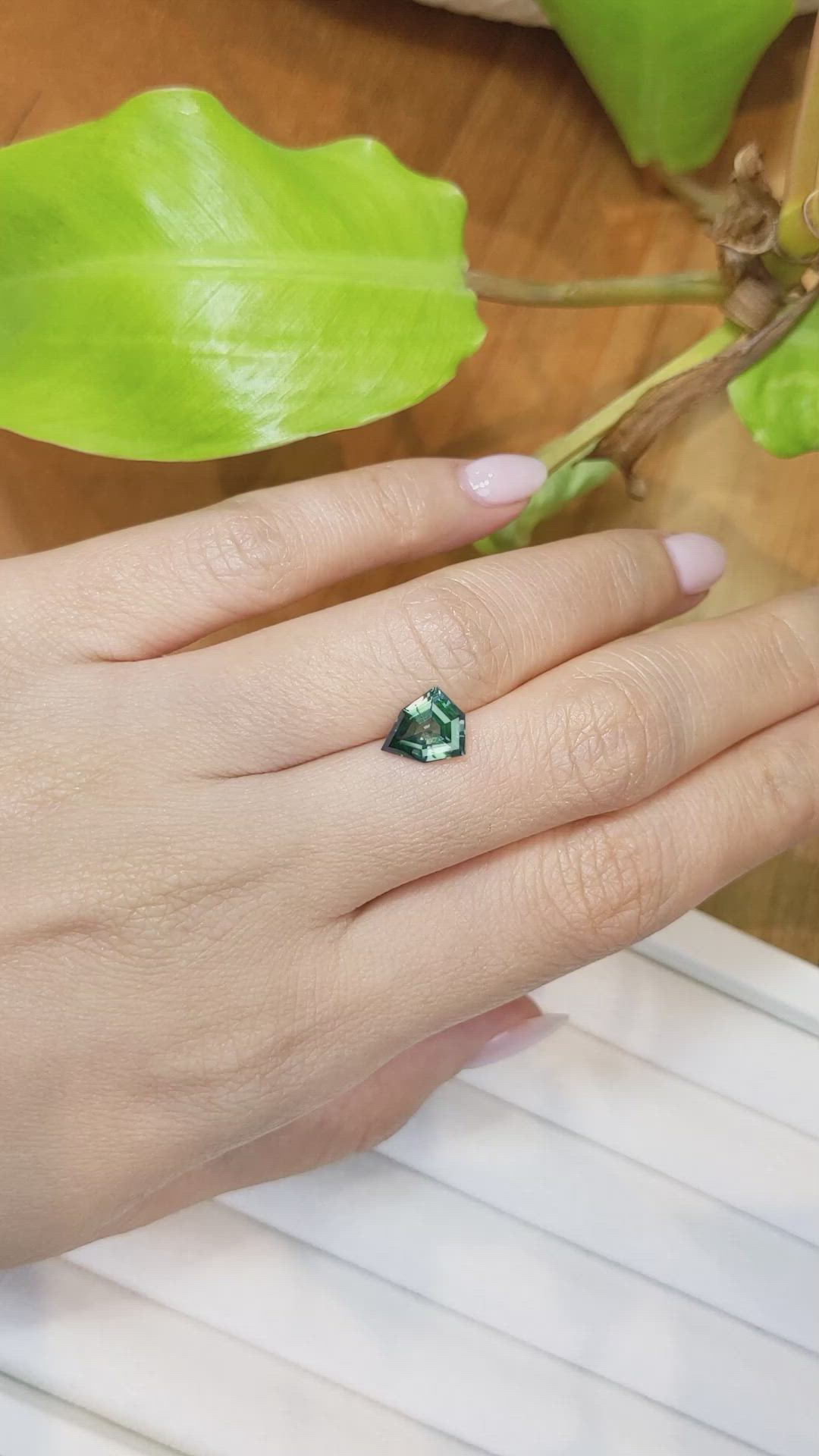 2.18 Ct. Bluish Green Sapphire from Ceylon (Sri Lanka) Size Video