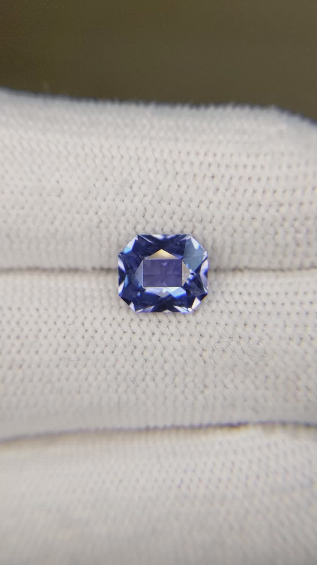 2.55 Ct. Purplish Blue Sapphire from Ceylon (Sri Lanka) Size Video
