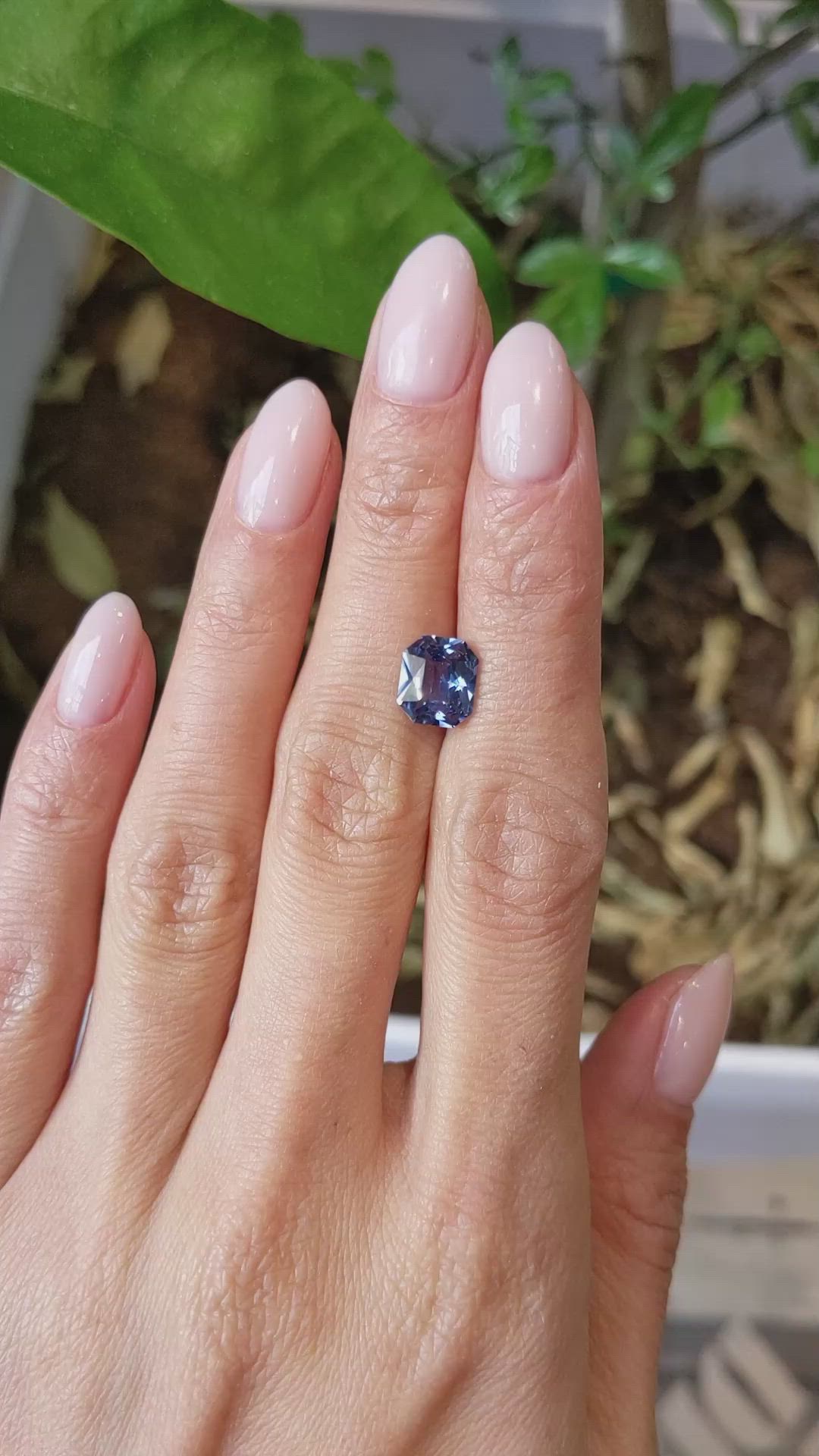 2.55 Ct. Purplish Blue Sapphire from Ceylon (Sri Lanka) Size Video