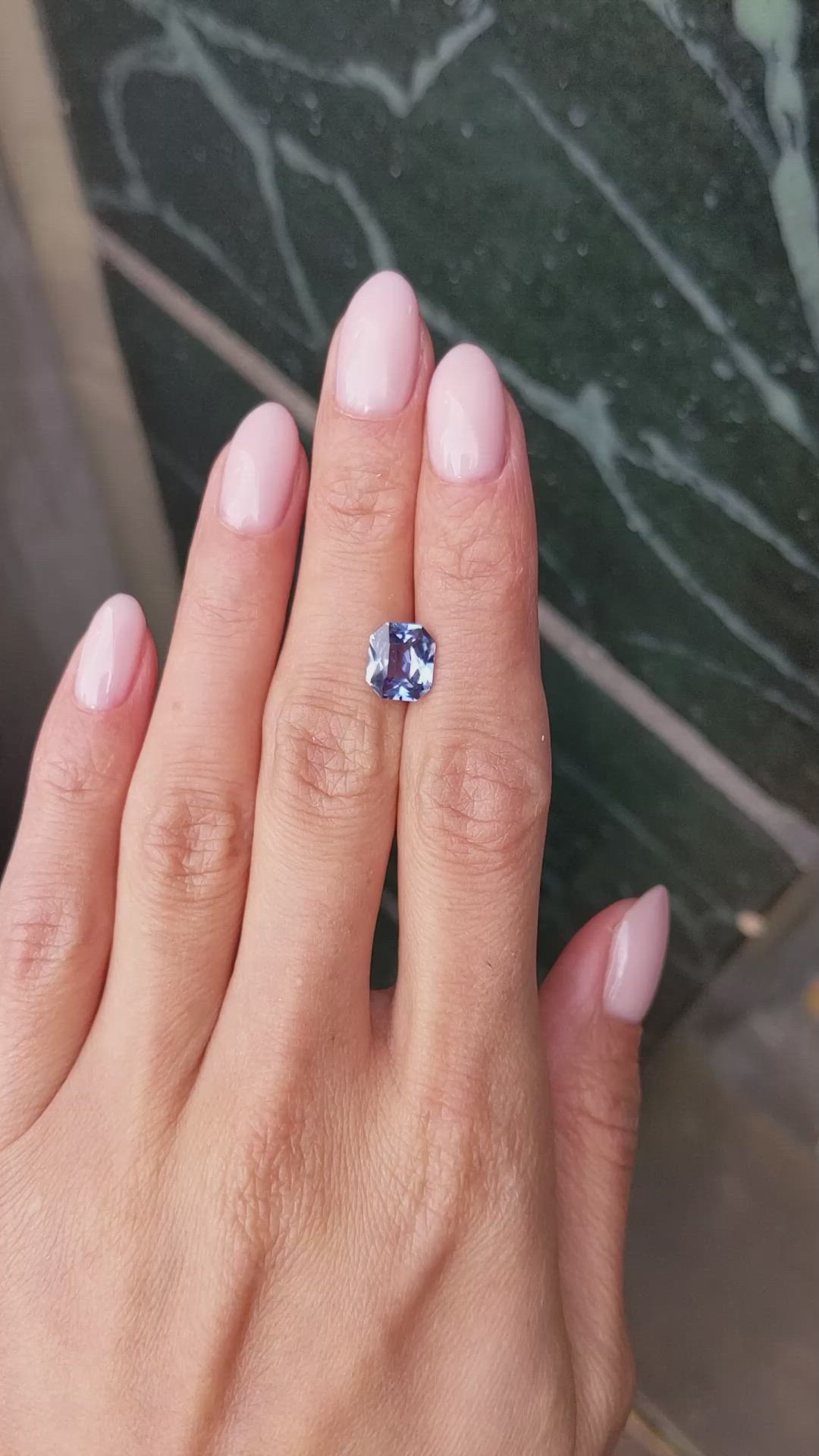 2.55 Ct. Purplish Blue Sapphire from Ceylon (Sri Lanka) Size Video