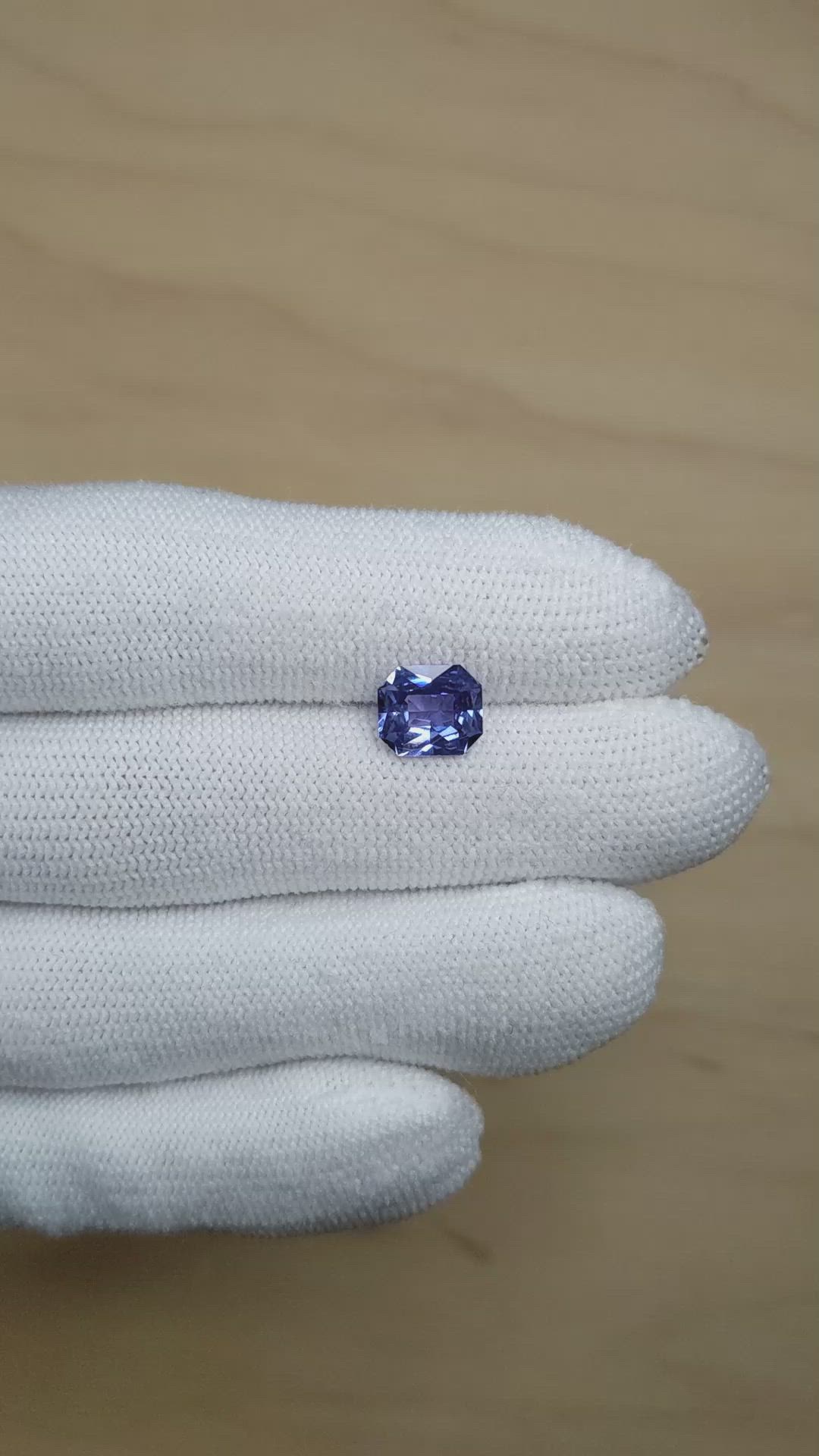 2.55 Ct. Purplish Blue Sapphire from Ceylon (Sri Lanka) Size Video