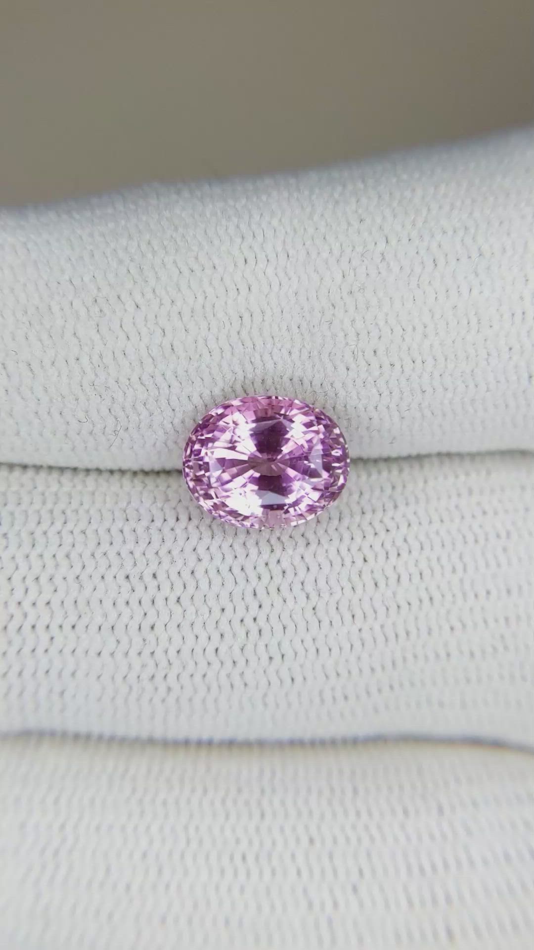 3.53 Ct. Pinkish Purple Sapphire from Ceylon (Sri Lanka) Size Video