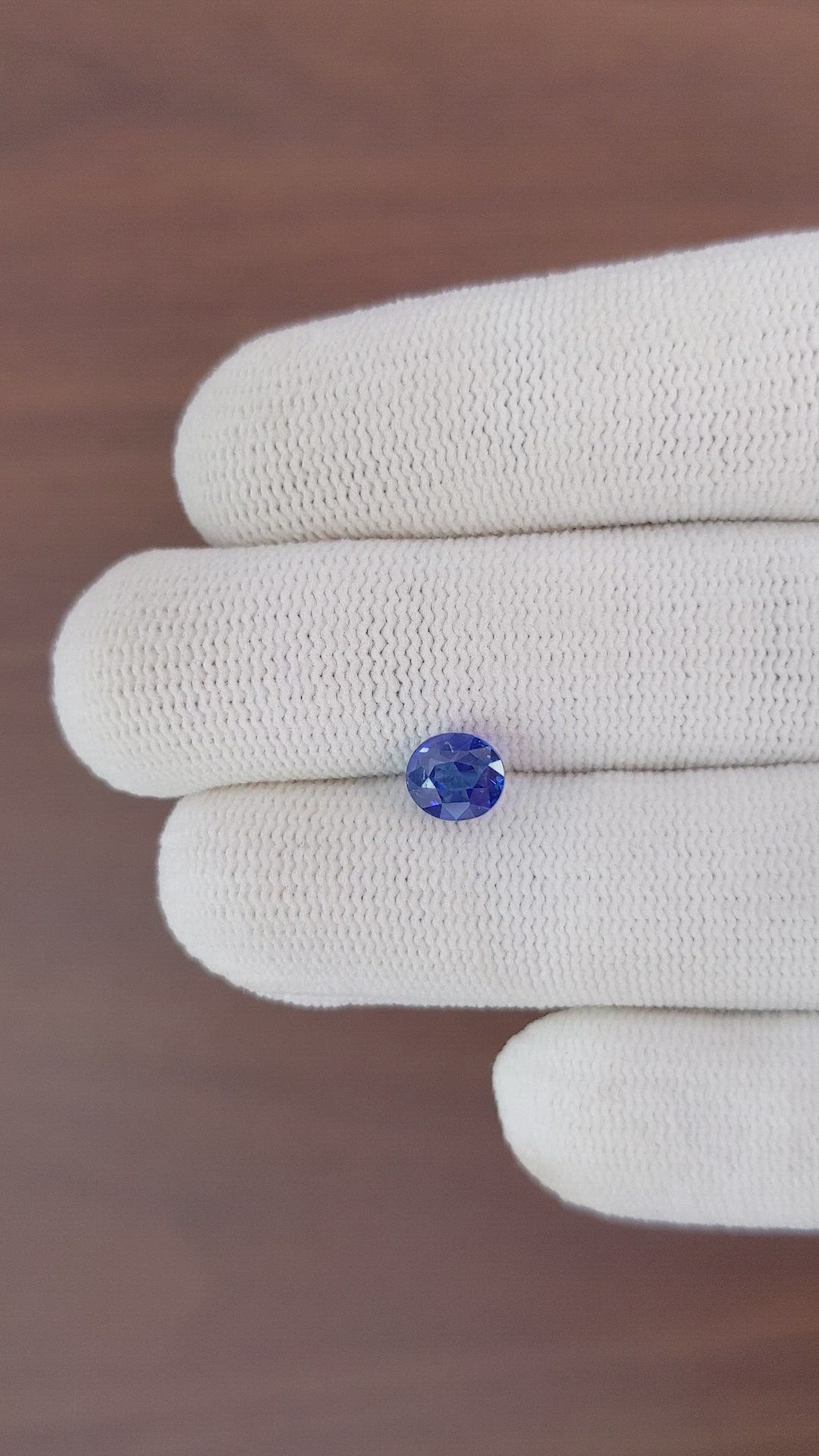 1.48 Ct. Blue Sapphire from Ceylon (Sri Lanka) Size Video
