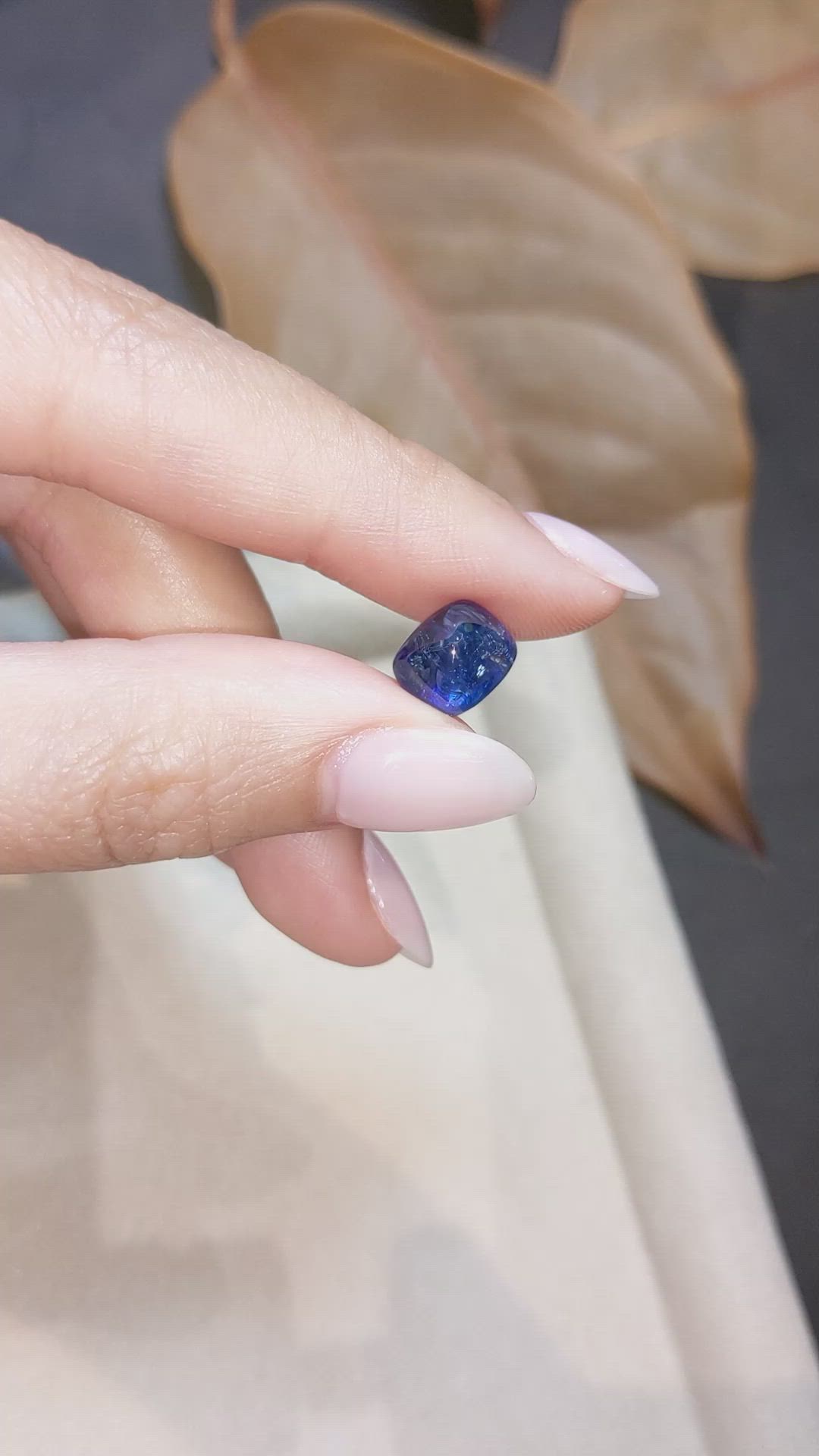 5.08 Ct. Blue Cabochon Sapphire from Ceylon (Sri Lanka) Size Video