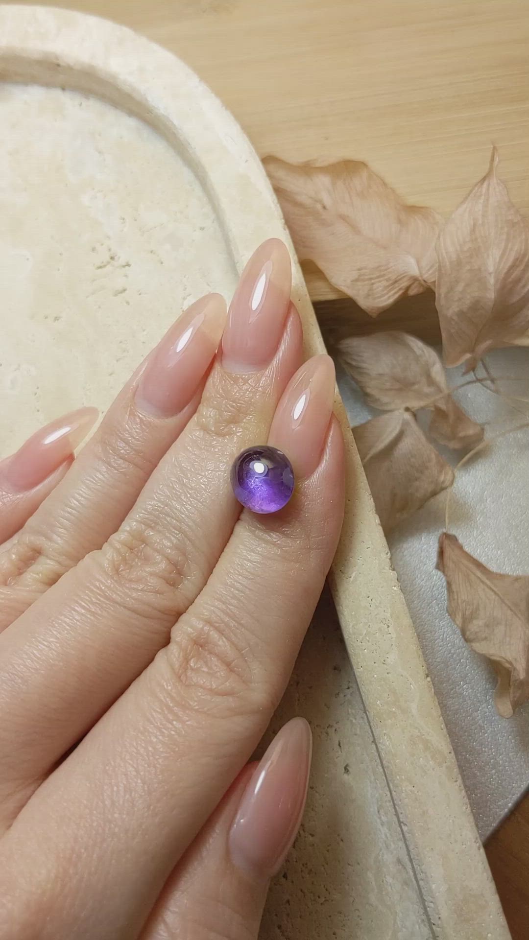 7.26 Ct. Purple Star Sapphire from Ceylon (Sri Lanka) Size Video