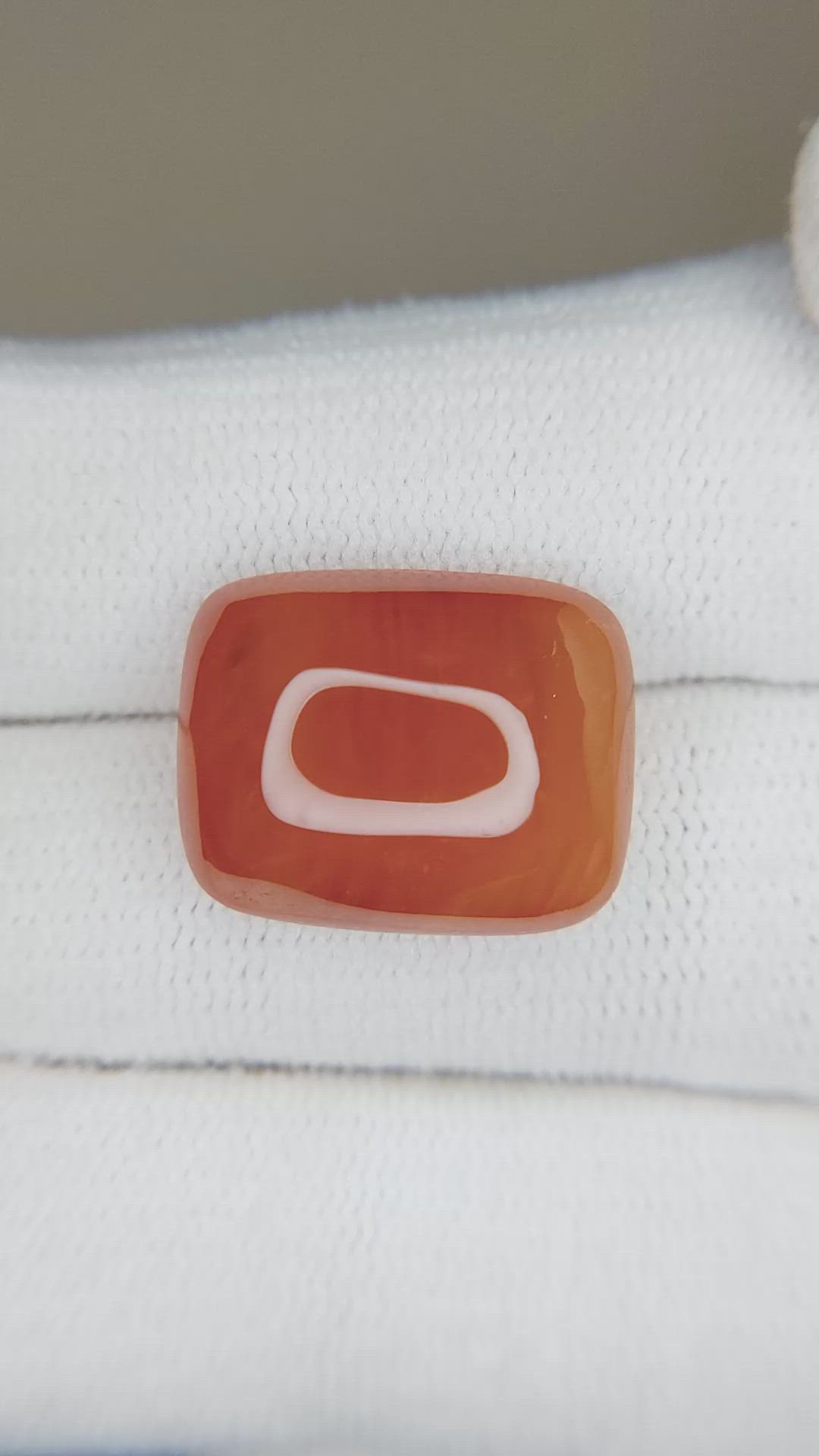 16.35 Ct. Orange Cabochon Sapphire from Ceylon (Sri Lanka) Size Video