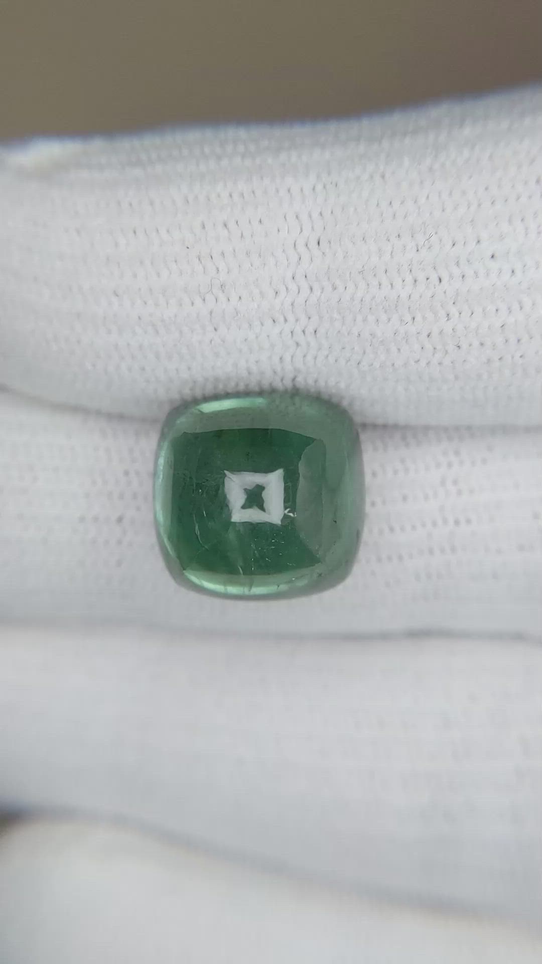 15.22 Ct. Bluish Green Cabochon Sapphire from Madagascar Size Video