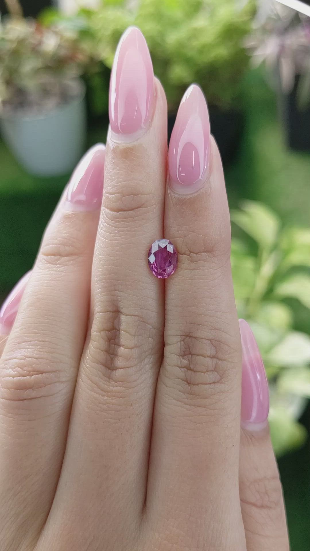 1.25 Ct. Purplish Pink Sapphire from Ceylon (Sri Lanka) Size Video