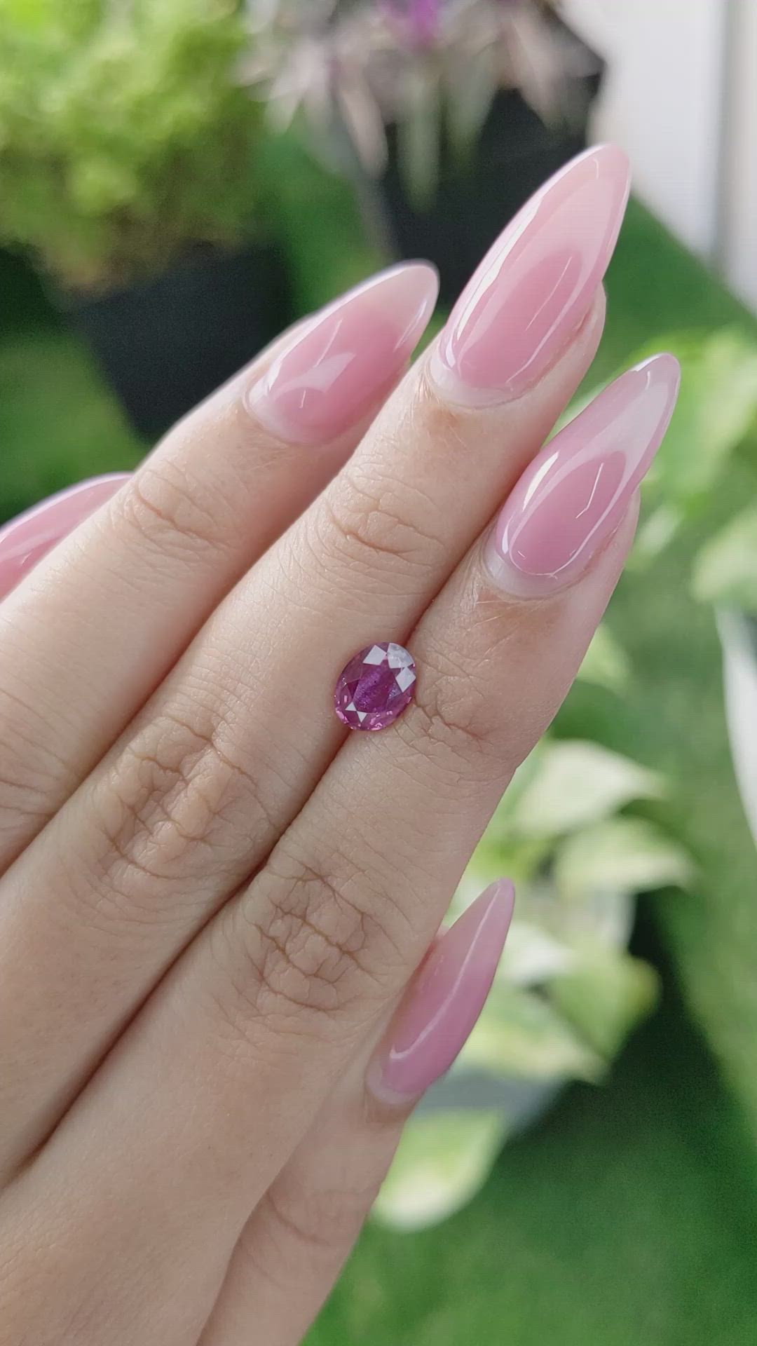 1.25 Ct. Purplish Pink Sapphire from Ceylon (Sri Lanka) Size Video