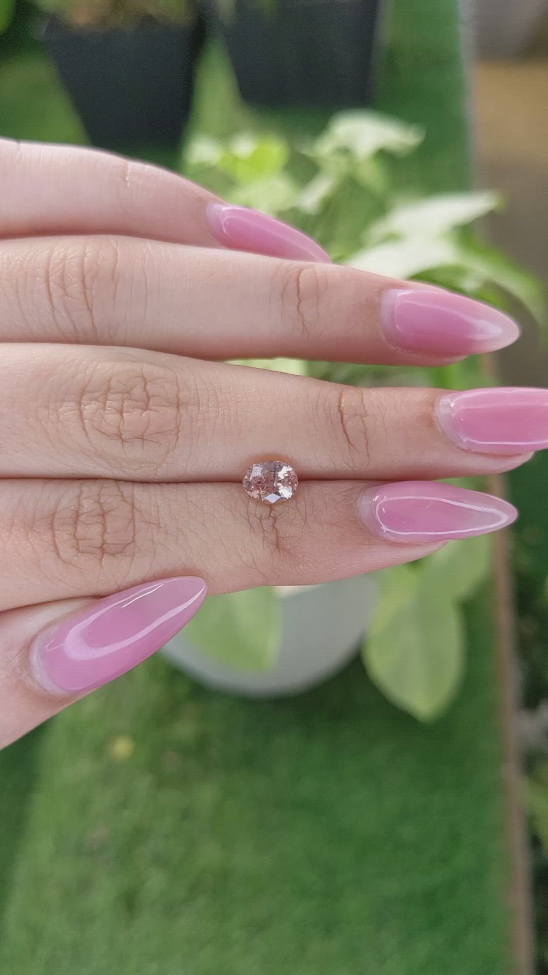 1.65 Ct. Peach Sapphire from Ceylon (Sri Lanka) Size Video