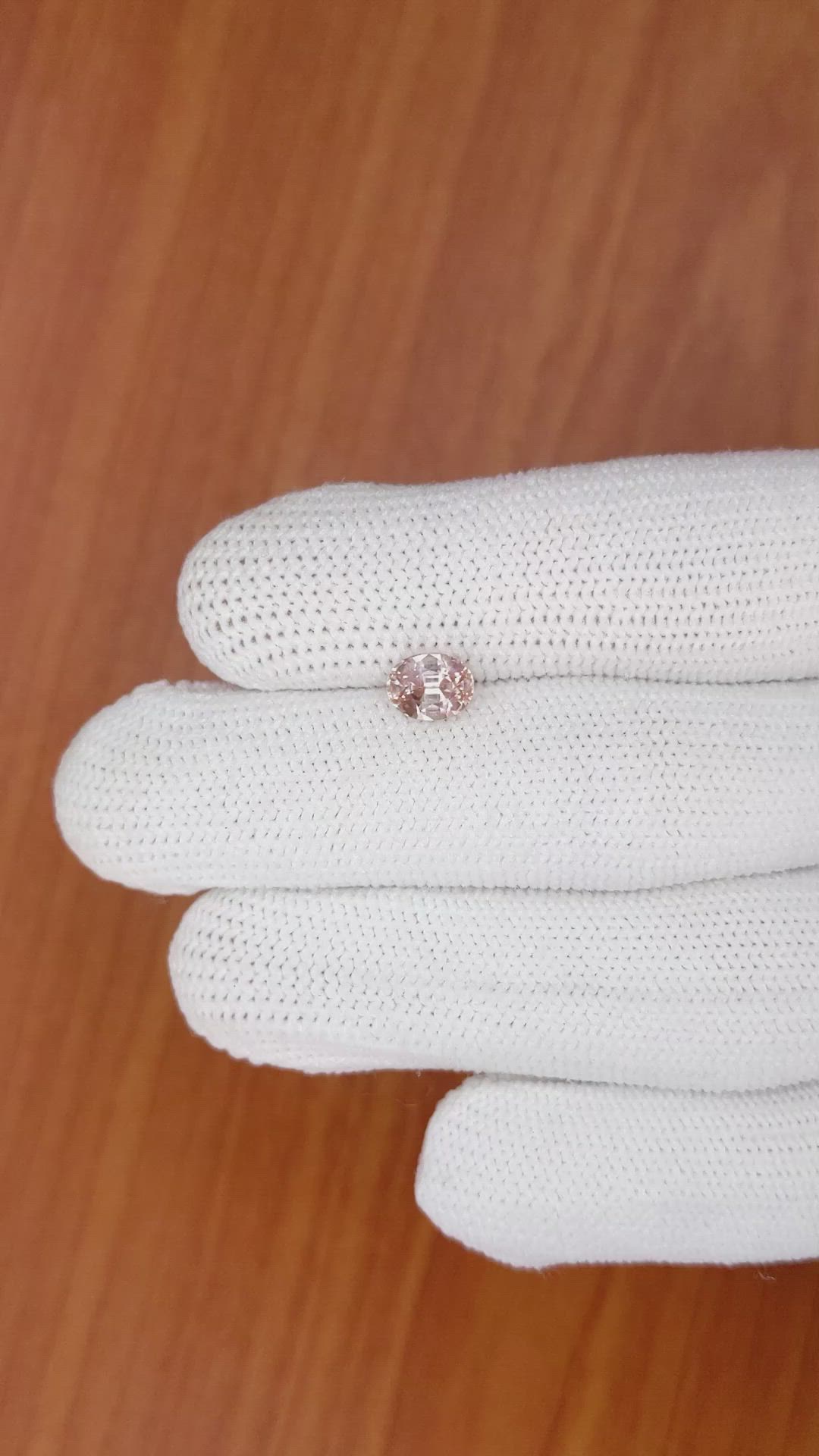 1.65 Ct. Peach Sapphire from Ceylon (Sri Lanka) Size Video