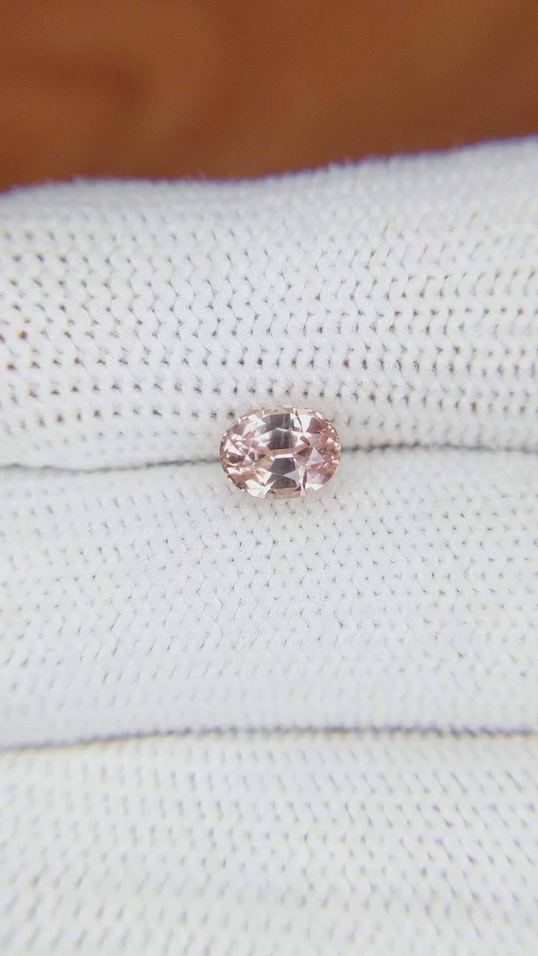 1.65 Ct. Peach Sapphire from Ceylon (Sri Lanka) Size Video