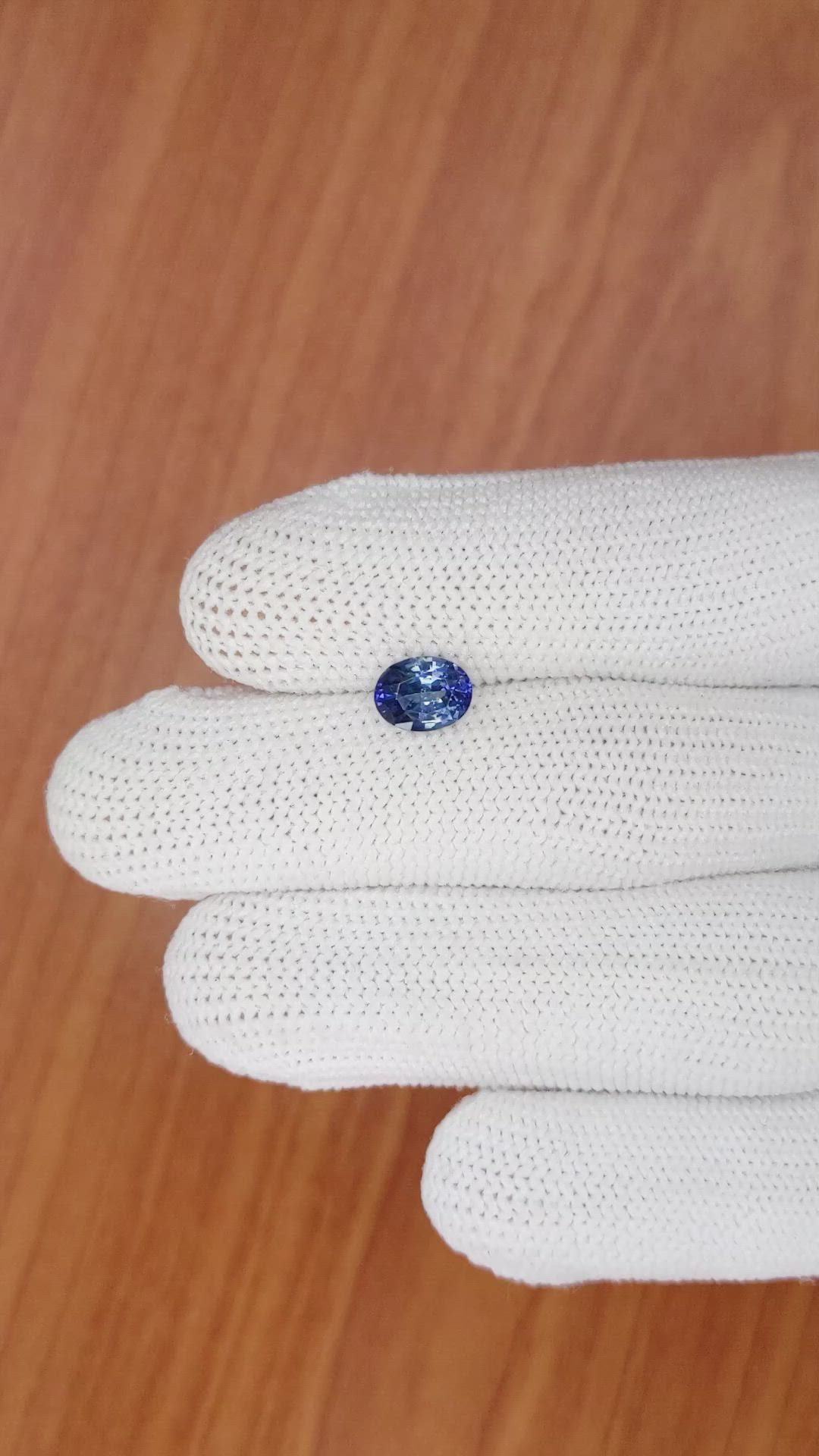 1.65 Ct. Blue Sapphire from Ceylon (Sri Lanka) Size Video