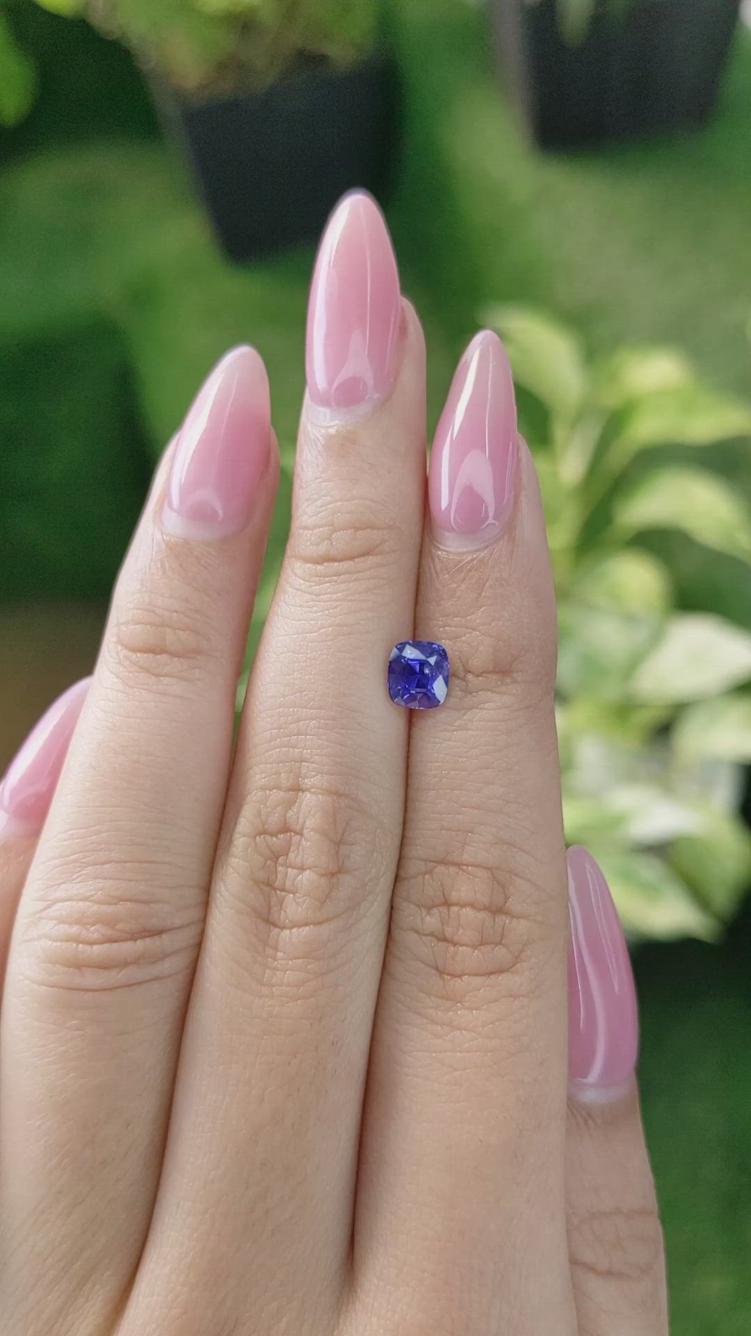 1.29 Ct. Violet Sapphire from Ceylon (Sri Lanka) Size Video
