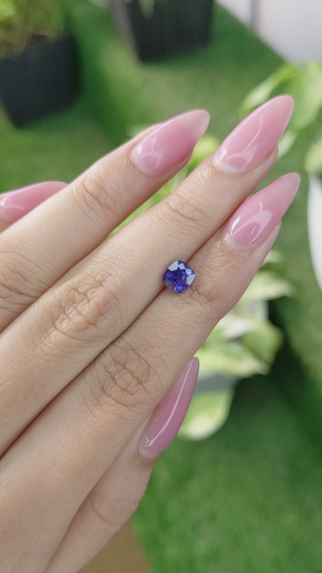 1.29 Ct. Violet Sapphire from Ceylon (Sri Lanka) Size Video