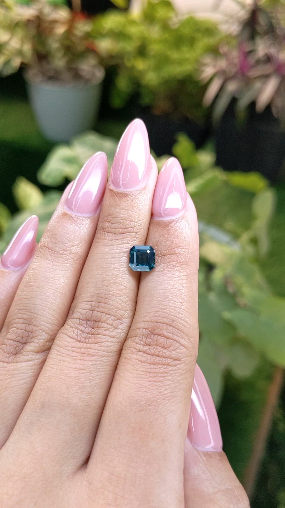 1.60 Ct. Bluish Green Sapphire from Ceylon (Sri Lanka) Size Video