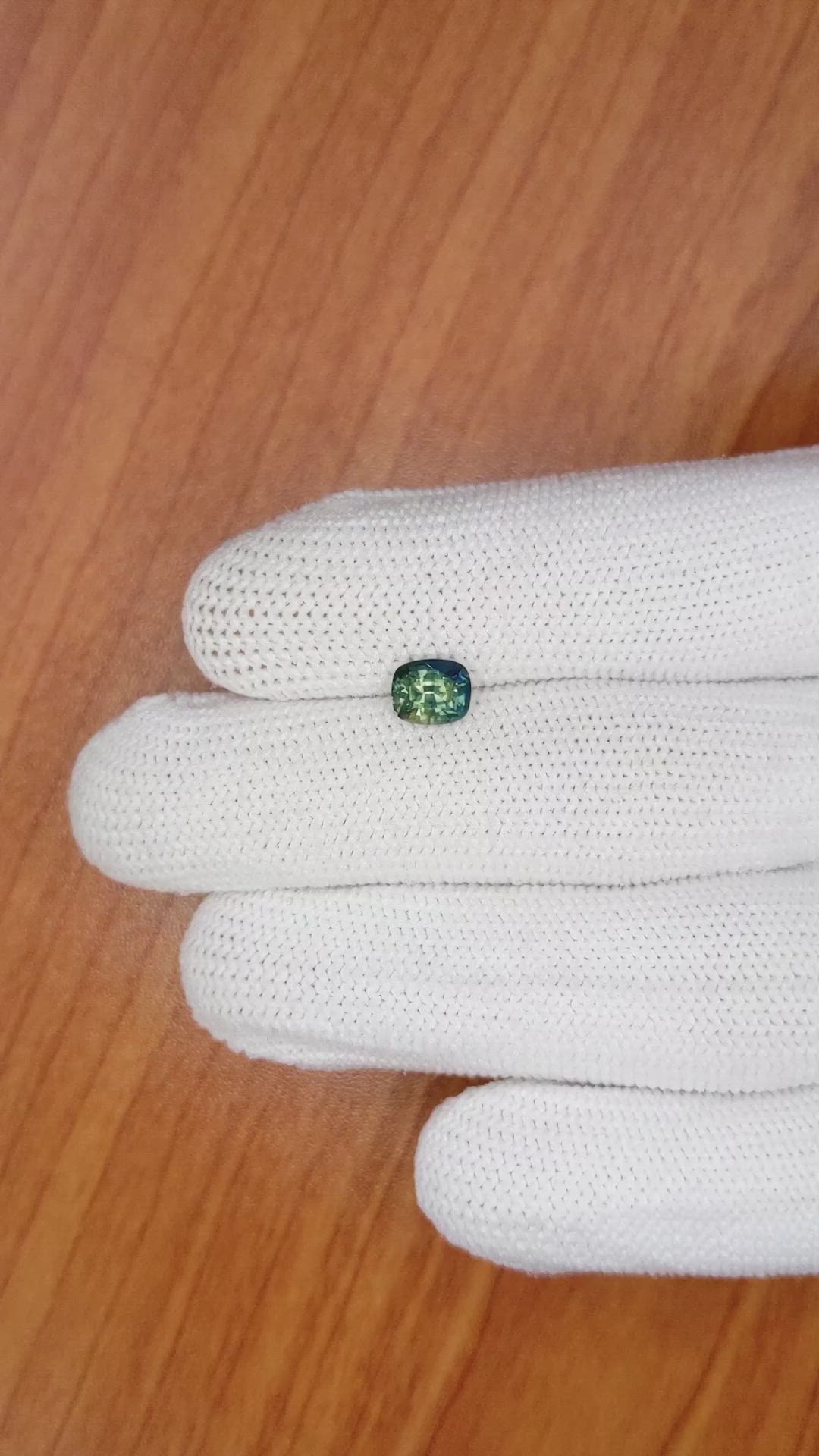 1.42 Ct. Bluish Green Sapphire from Ceylon (Sri Lanka) Size Video