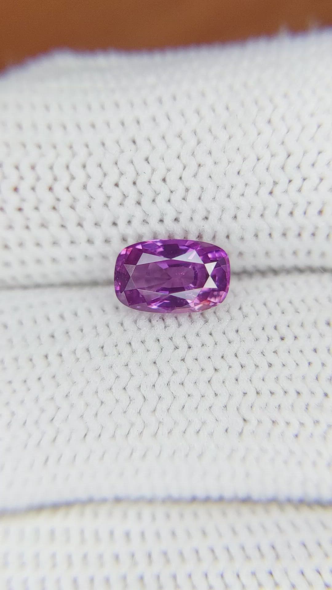 1.63 Ct. Pinkish Purple Sapphire from Ceylon (Sri Lanka) Size Video