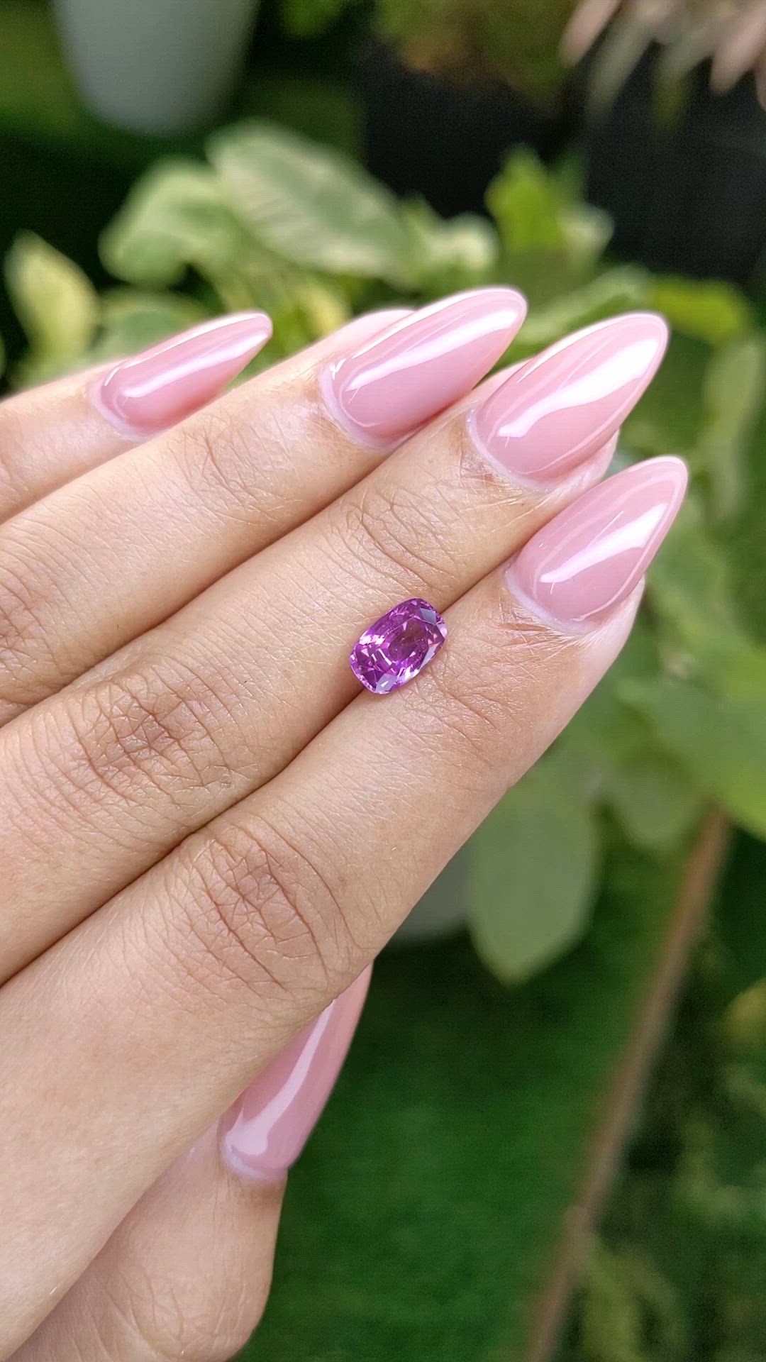 1.63 Ct. Pinkish Purple Sapphire from Ceylon (Sri Lanka) Size Video