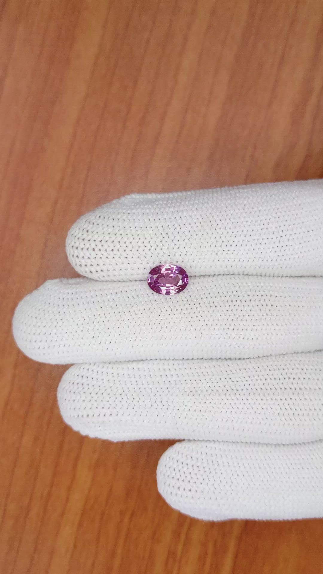 1.25 Ct. Purplish Pink Sapphire from Ceylon (Sri Lanka) Size Video