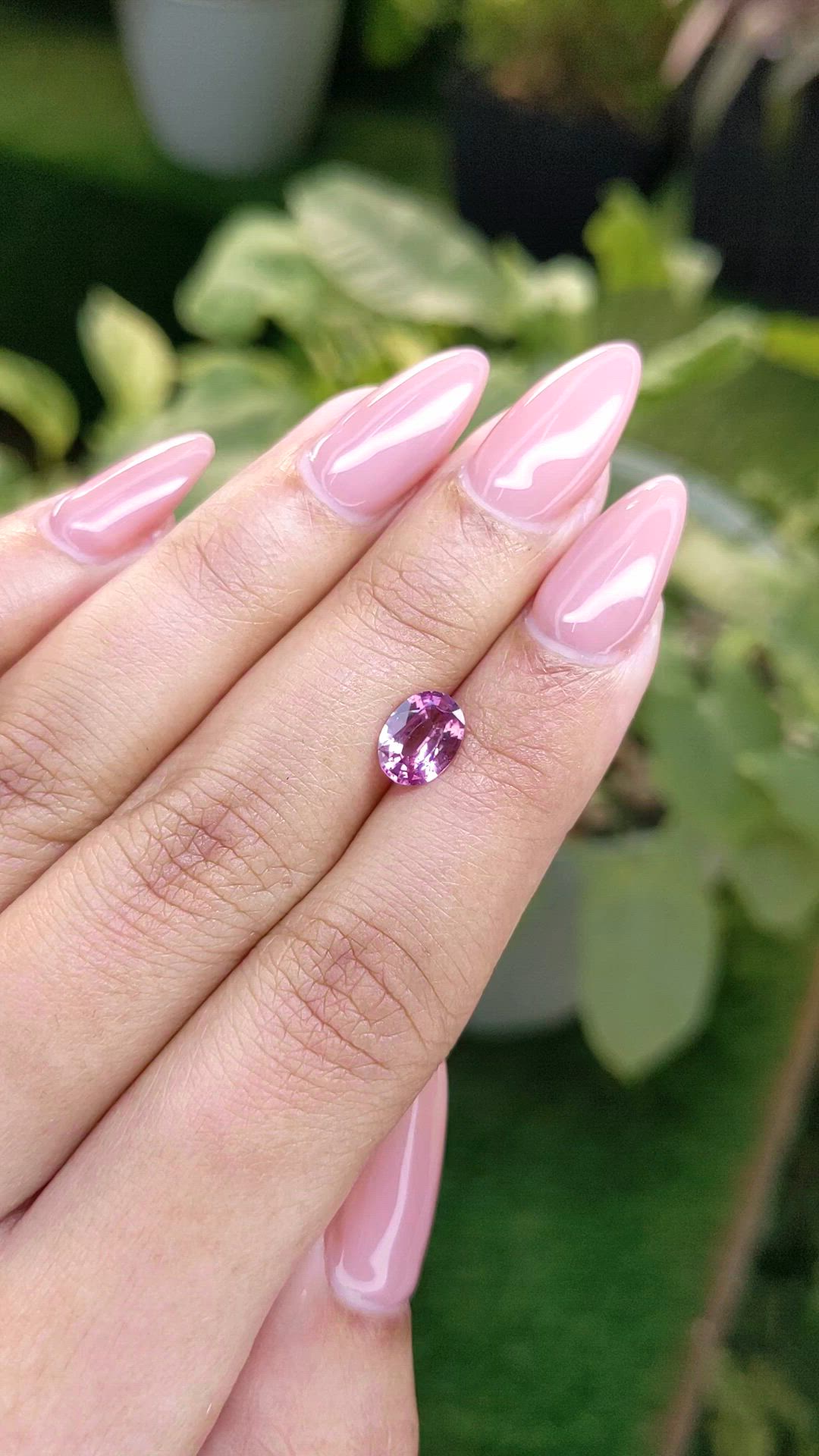 1.25 Ct. Purplish Pink Sapphire from Ceylon (Sri Lanka) Size Video