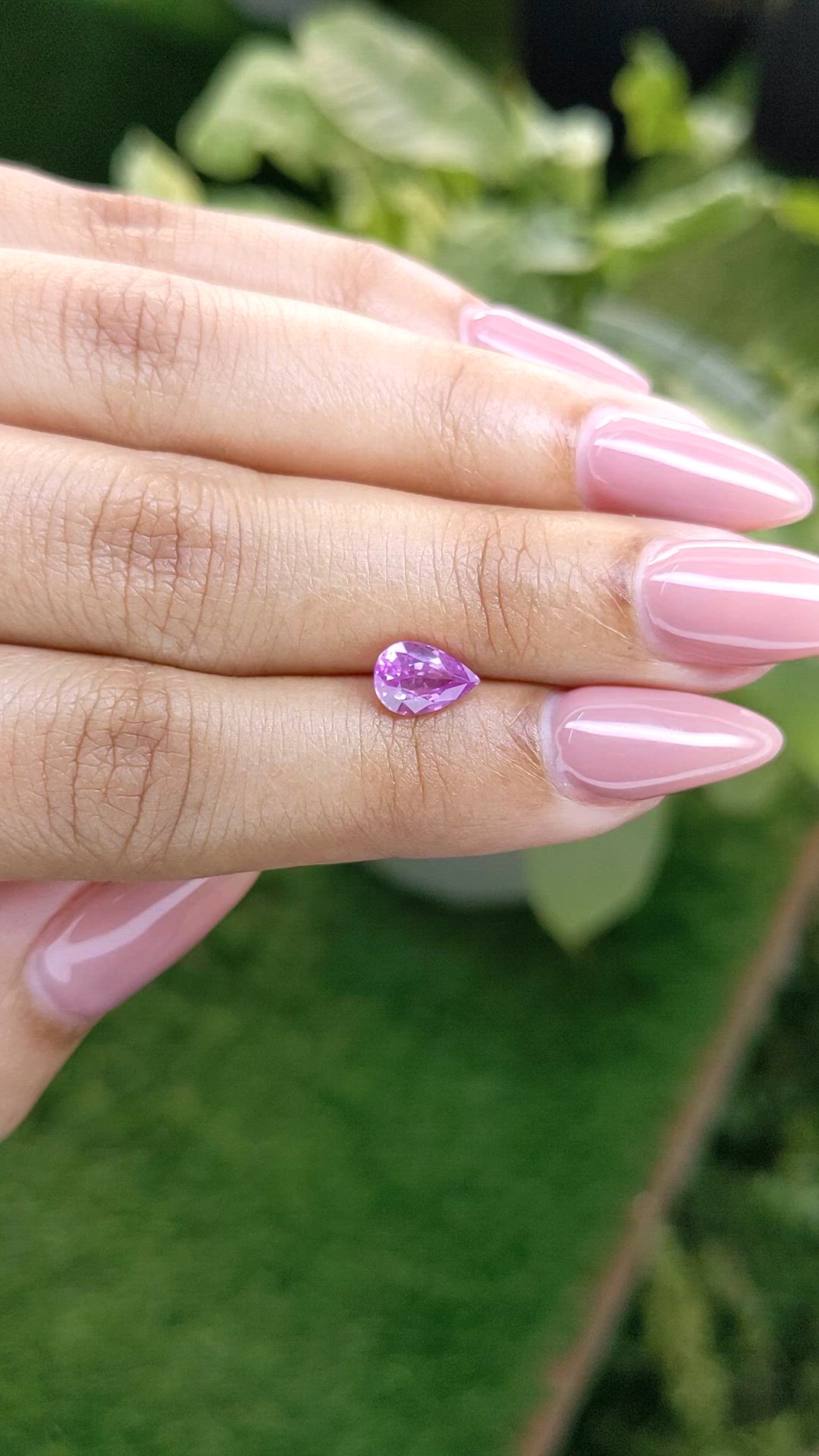 0.62 Ct. Pinkish Purple Sapphire from Ceylon (Sri Lanka) Size Video