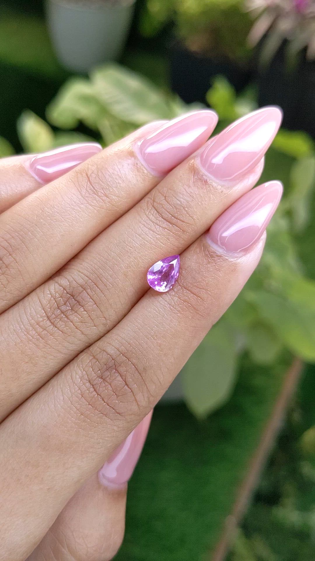 0.62 Ct. Pinkish Purple Sapphire from Ceylon (Sri Lanka) Size Video