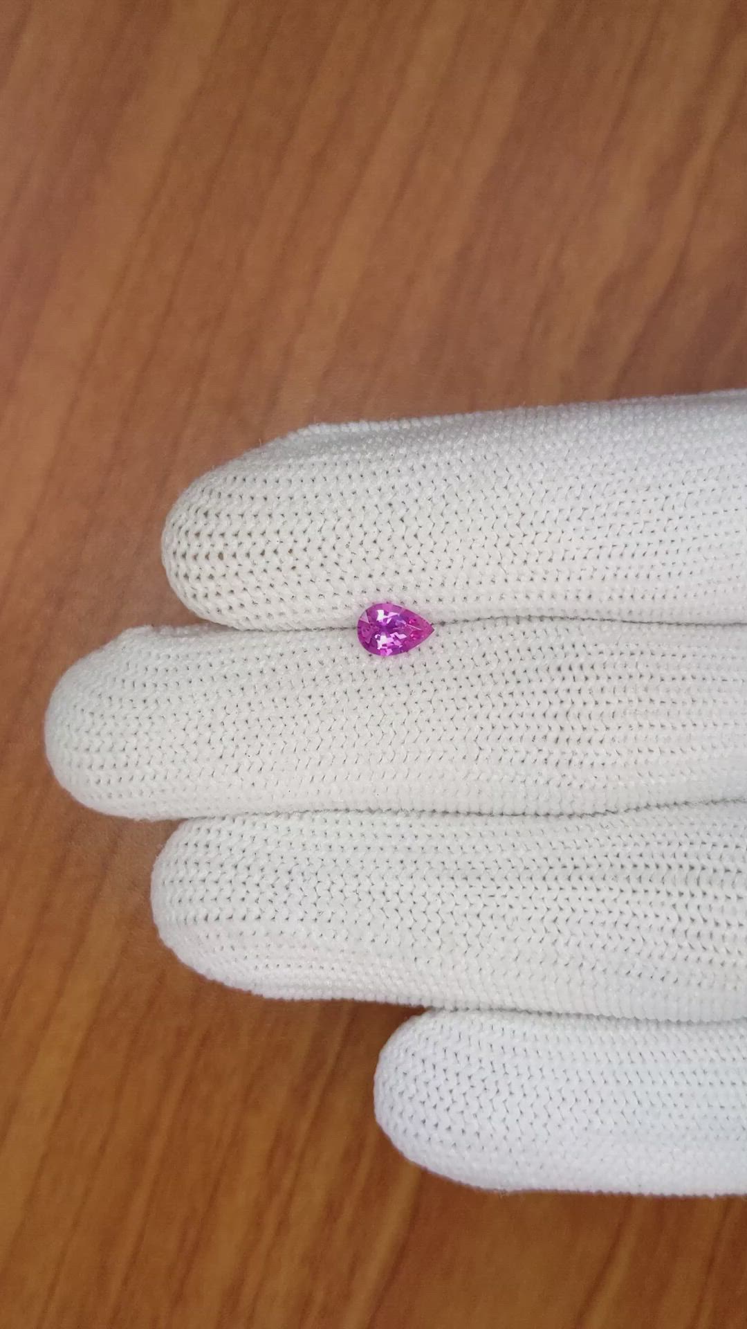 0.54 Ct. Purplish Pink Sapphire from Ceylon (Sri Lanka) Size Video