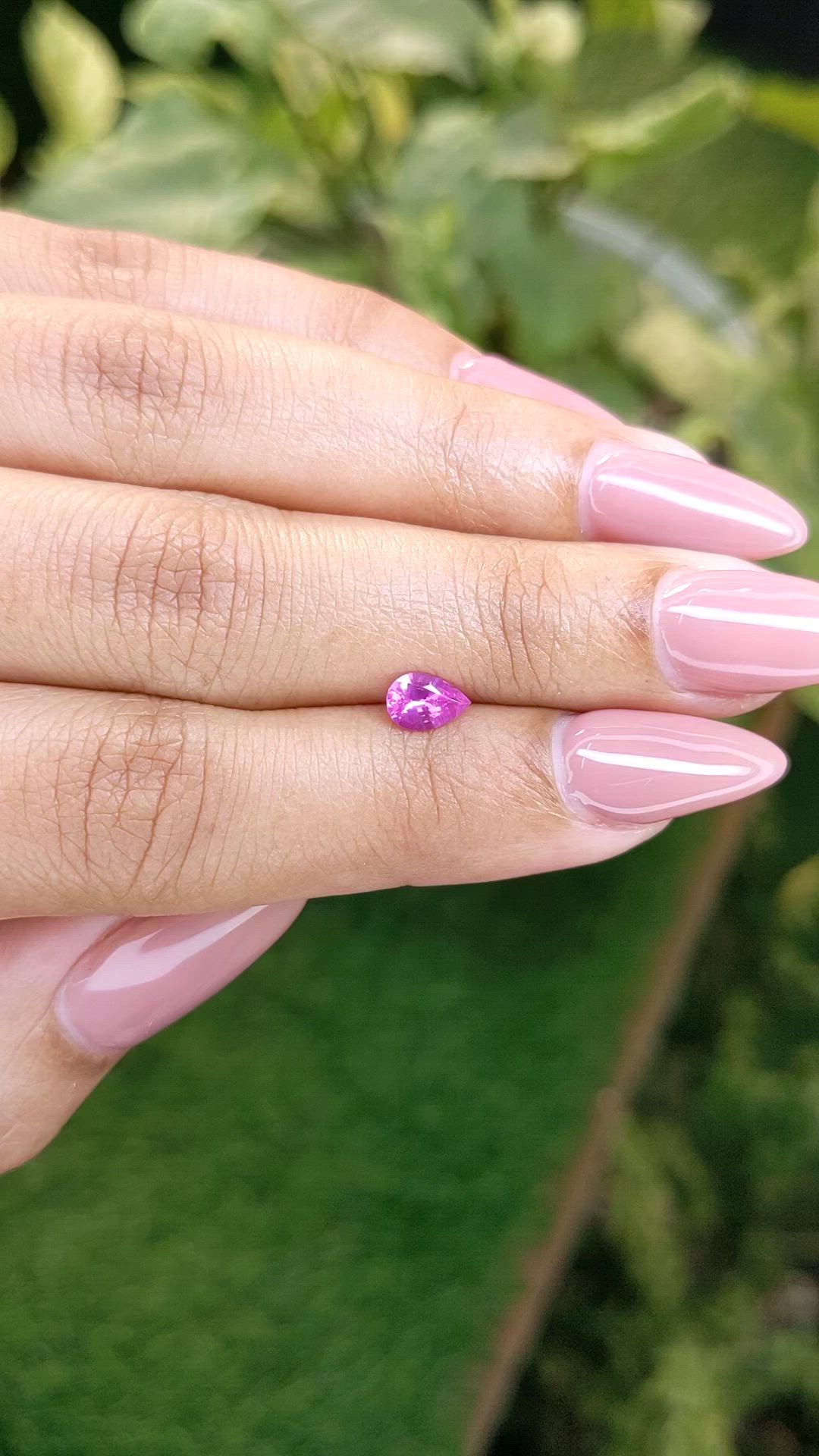 0.54 Ct. Purplish Pink Sapphire from Ceylon (Sri Lanka) Size Video