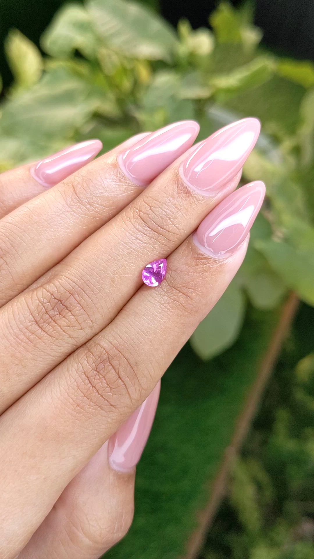 0.54 Ct. Purplish Pink Sapphire from Ceylon (Sri Lanka) Size Video