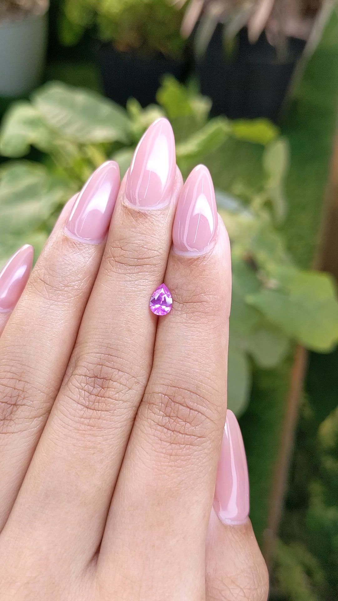 0.54 Ct. Purplish Pink Sapphire from Ceylon (Sri Lanka) Size Video