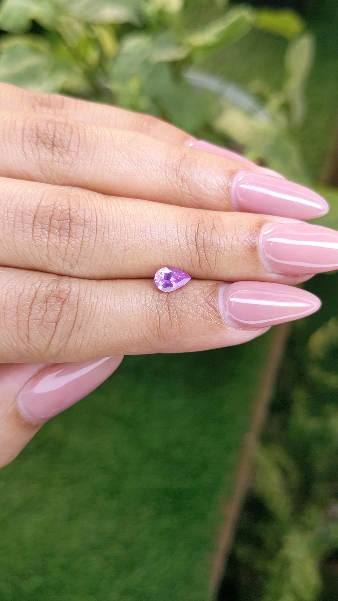 0.66 Ct. Pinkish Purple Sapphire from Ceylon (Sri Lanka) Size Video