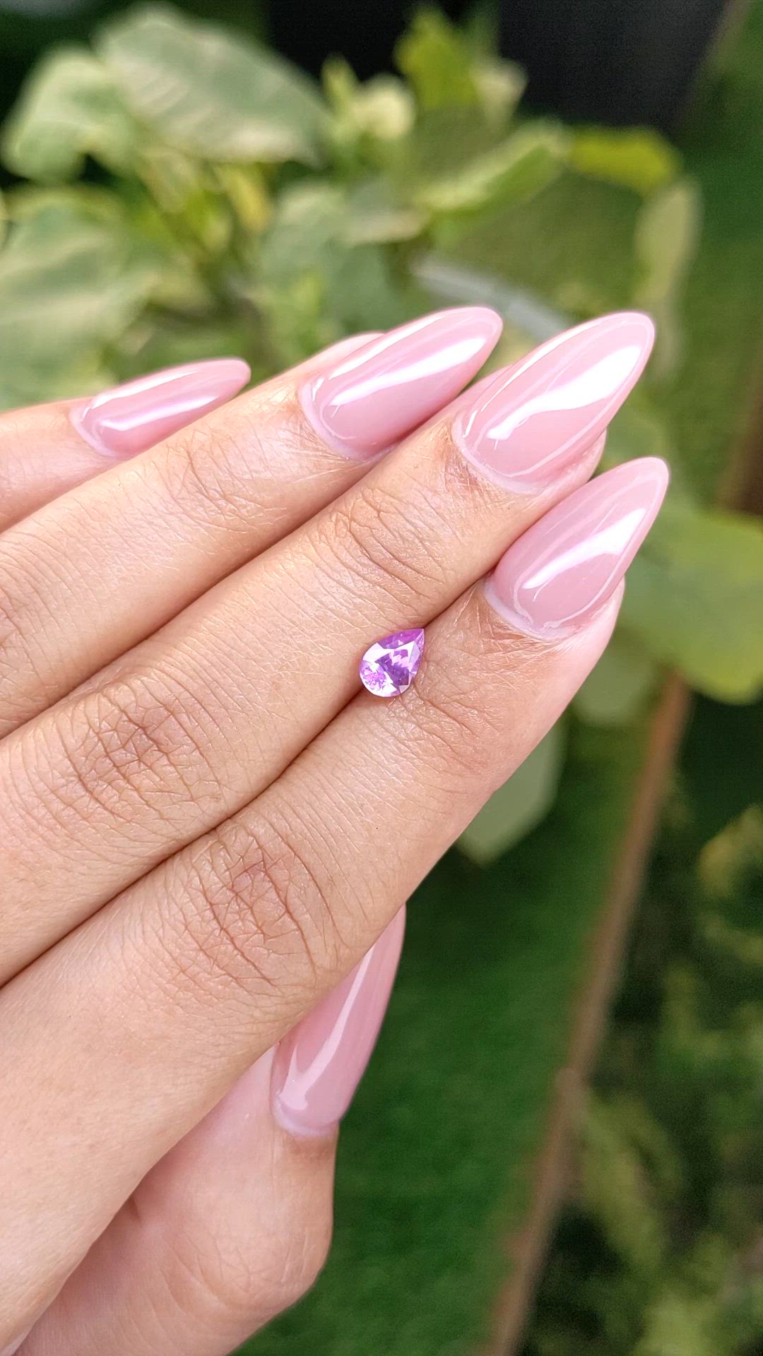 0.66 Ct. Pinkish Purple Sapphire from Ceylon (Sri Lanka) Size Video